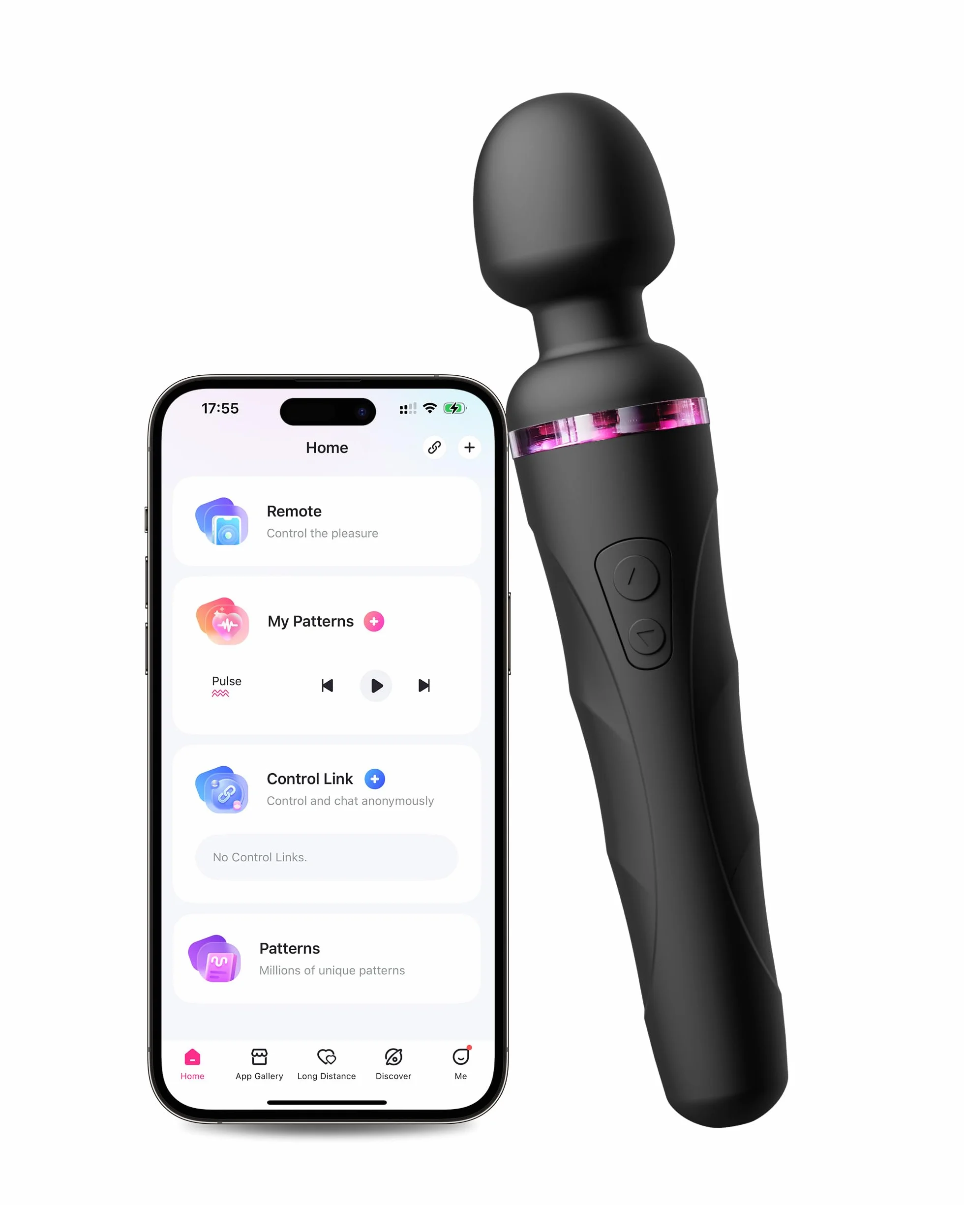 LOVENSE Domi 2 Vibratore a Distanza per Donna con APP Bluetooth, Massaggiatore a Bacchetta Ricaricabile, Vibrazione Personalizzabile per Coppie
