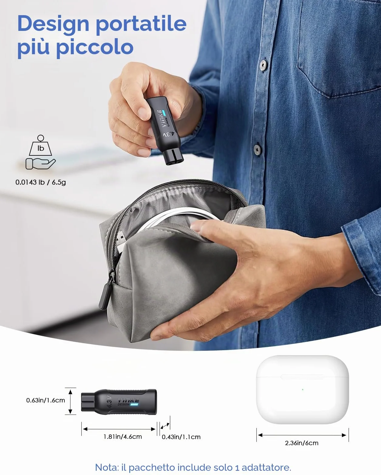 Philips Oneblade QP2510 QP2515 QP2520 QP2620 Convertitore di Caricabatteria 4,3 V Tipo C Adattatore di Alimentazione A00390