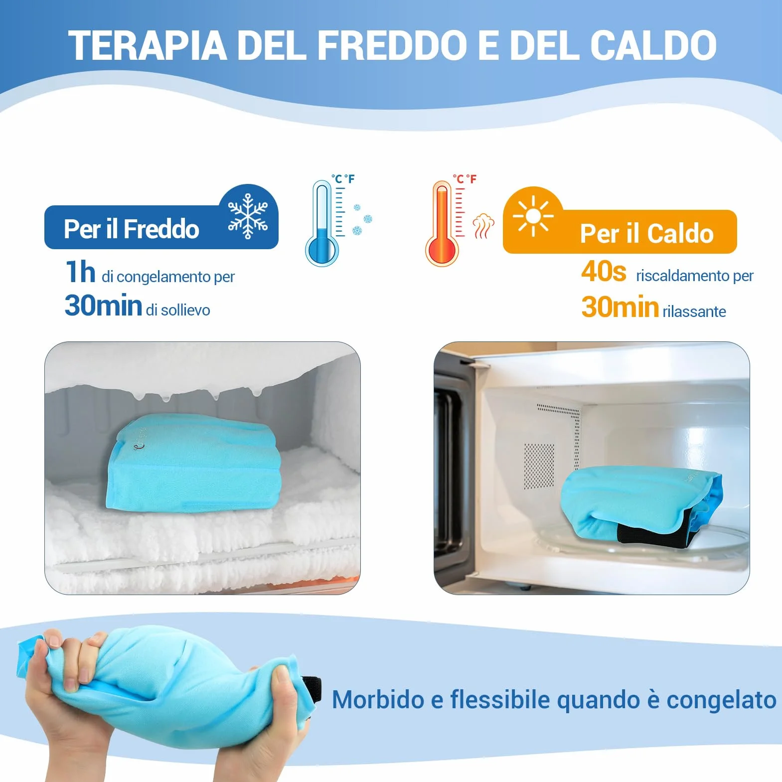 Comfytemp Impacco di Ghiaccio per Caviglia e Piede, Terapia Calda e Fredda per Fascite Plantare, Distorsione, Gonfiore, 1 Unità