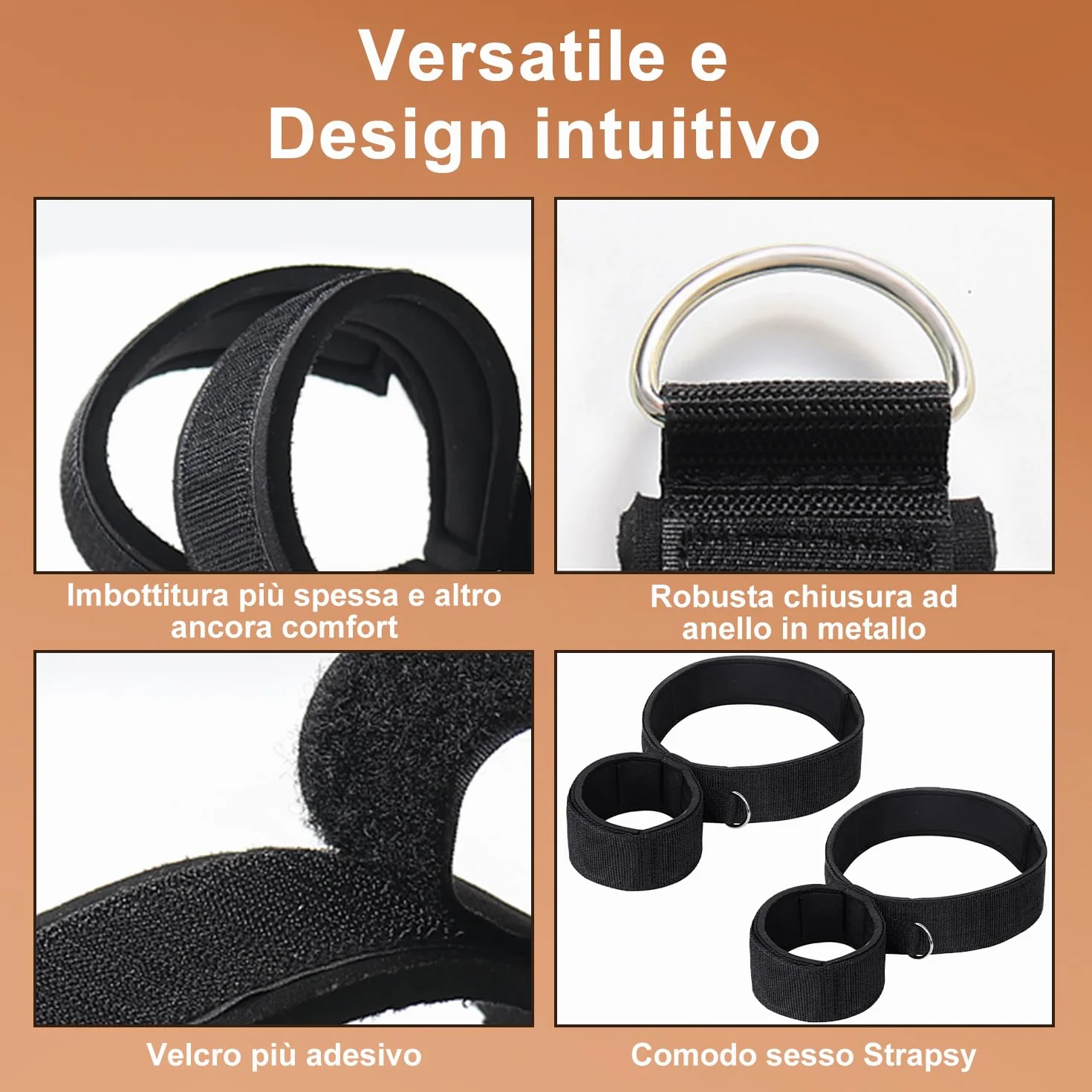 Manette in Modello Nero, Progettato Appositamente Per Le Coppie, Completo Regolabile, Adatto Sia Per Lui Che Per Lei Kit Accessorio Uomo Donna (nero)