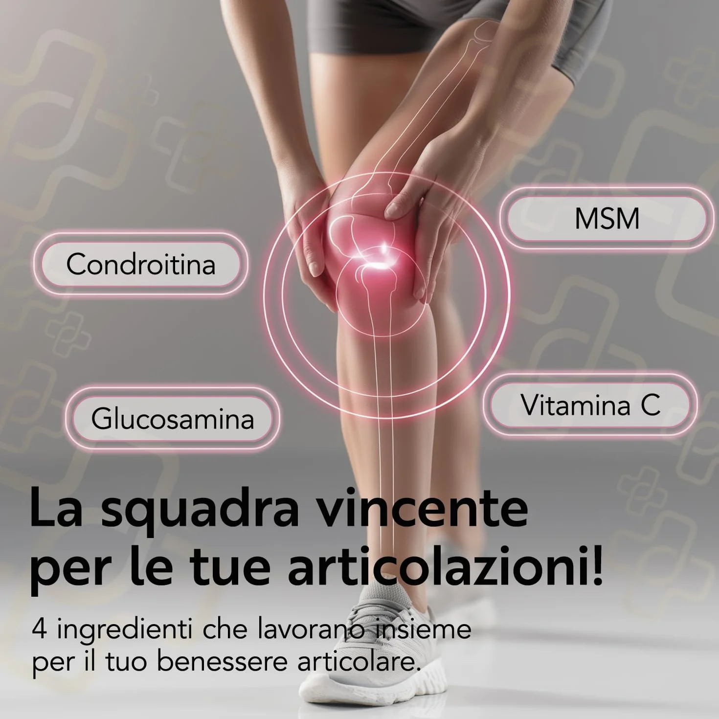 Glucosamina Condroitina Msm 730mg per Compressa PiùLife, Integratore Articolazioni e Cartilagine ginocchio, Complex Condroitina Glucosamina Alto Dosaggio con Vitamina C per il Collagene