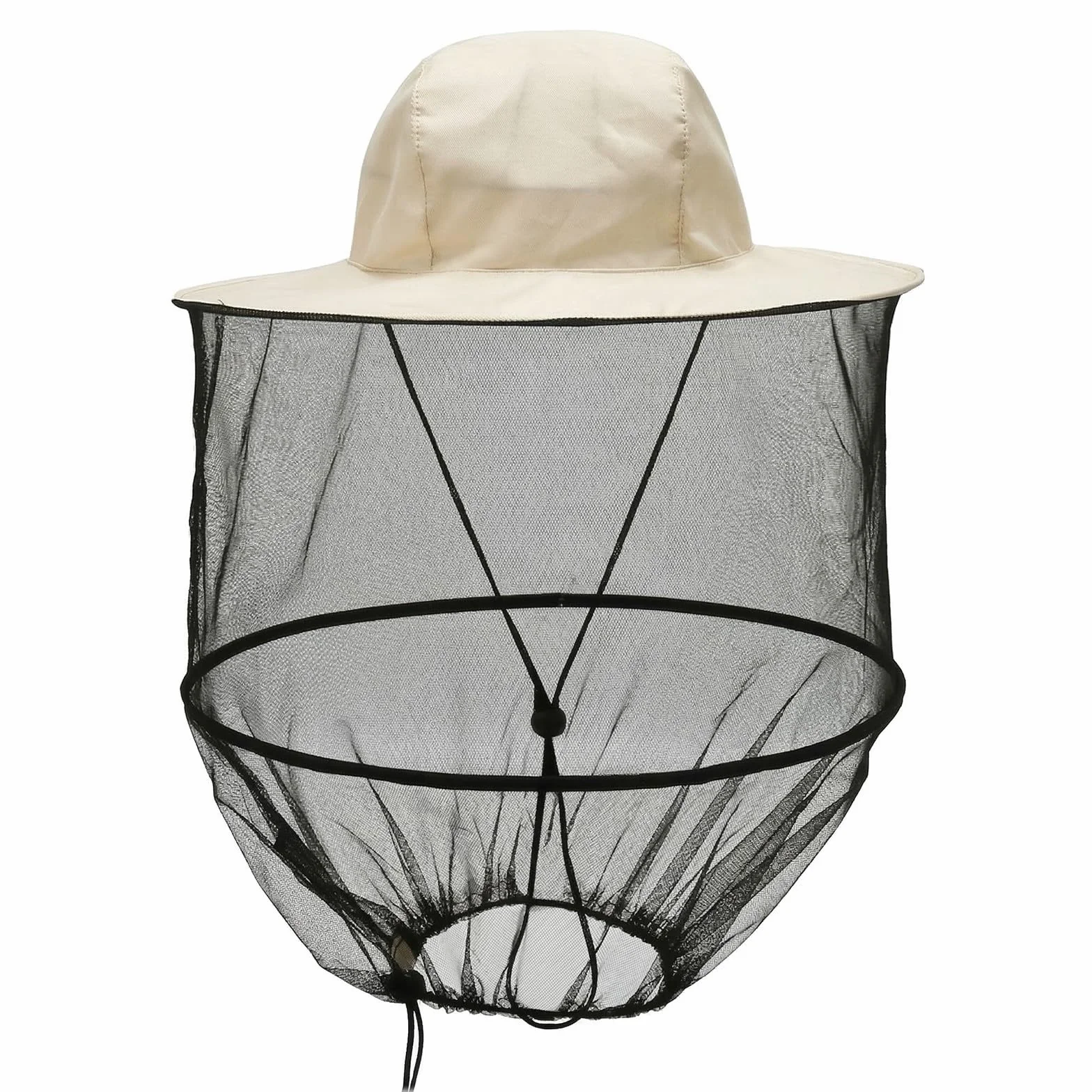 Cappello Antizanzare con Rete a Maglia Fine, Cappello da Pescatore Protettivo per Apicoltura, Pesca e Trekking, Beige