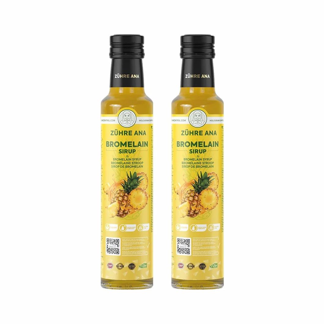 Zühre Ana Sciroppo di bromelina Coenzima Q10 Estratto di ananas naturale Sistema immunitario Supporta il metabolismo dimagrimento drenaggio edema Vegano 2X250 ml