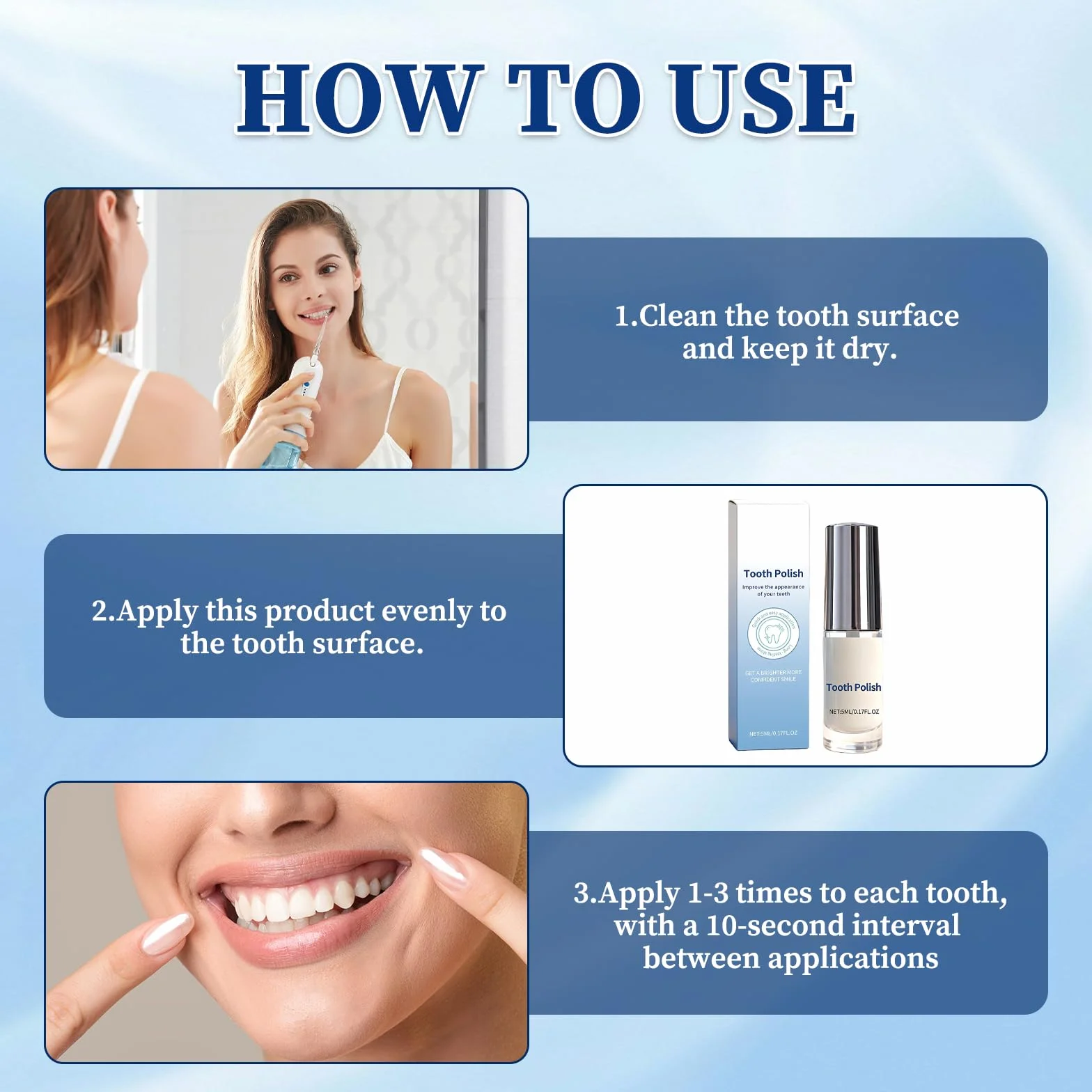 Tooth Paint 5ml*2 - Sbiancante Dentale, Formula Delicata, Rimuove Macchie Sorriso Bianco