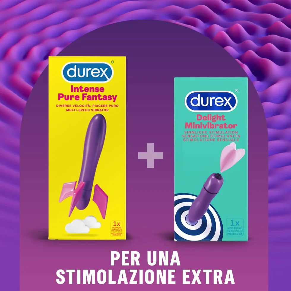 Kit Durex vibratori Pure Fantasy e Play Delight, Vibratore stimolante clitoride e vagina, Waterproof