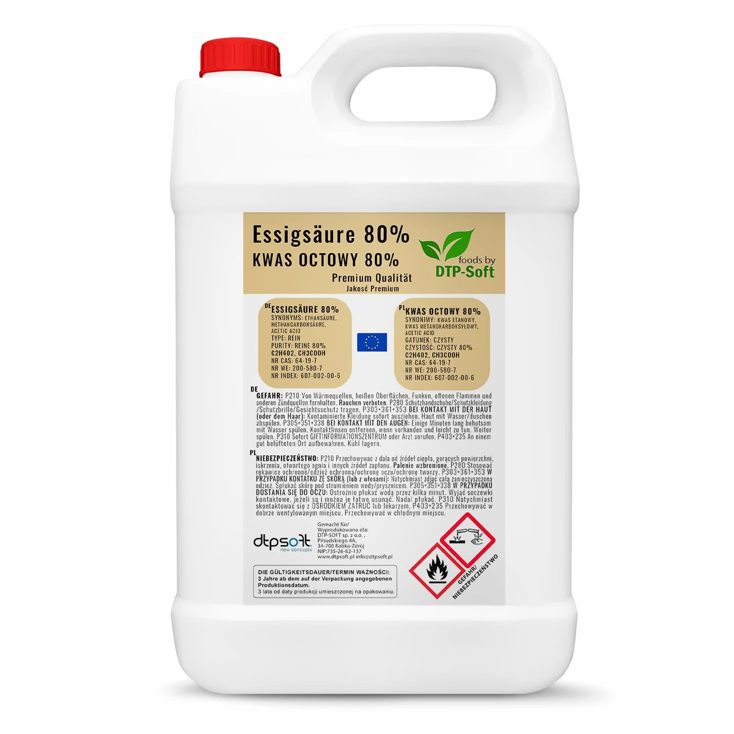 Kwas octowy 80% 5 l esencja octu