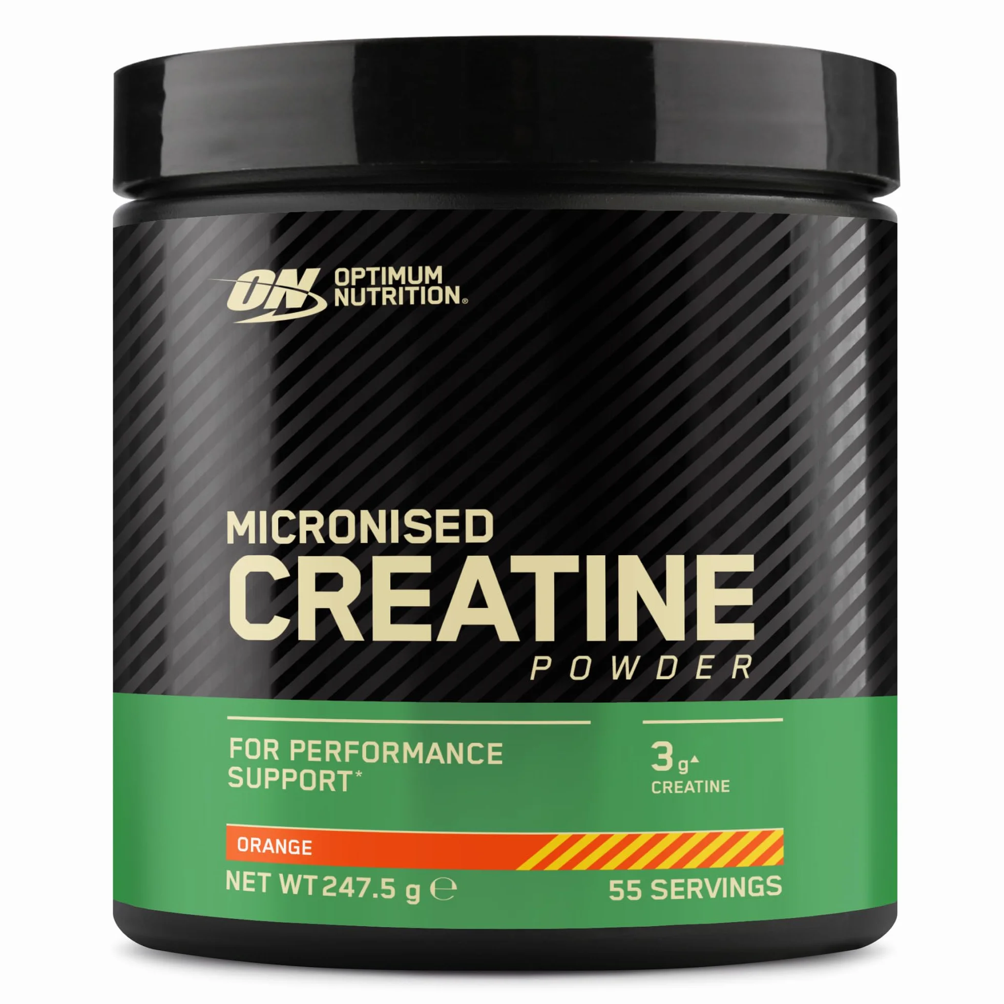 Optimum Nutrition Creatina Micronizzata in Polvere, Gusto Arancia, 247.5g, 55 Porzioni