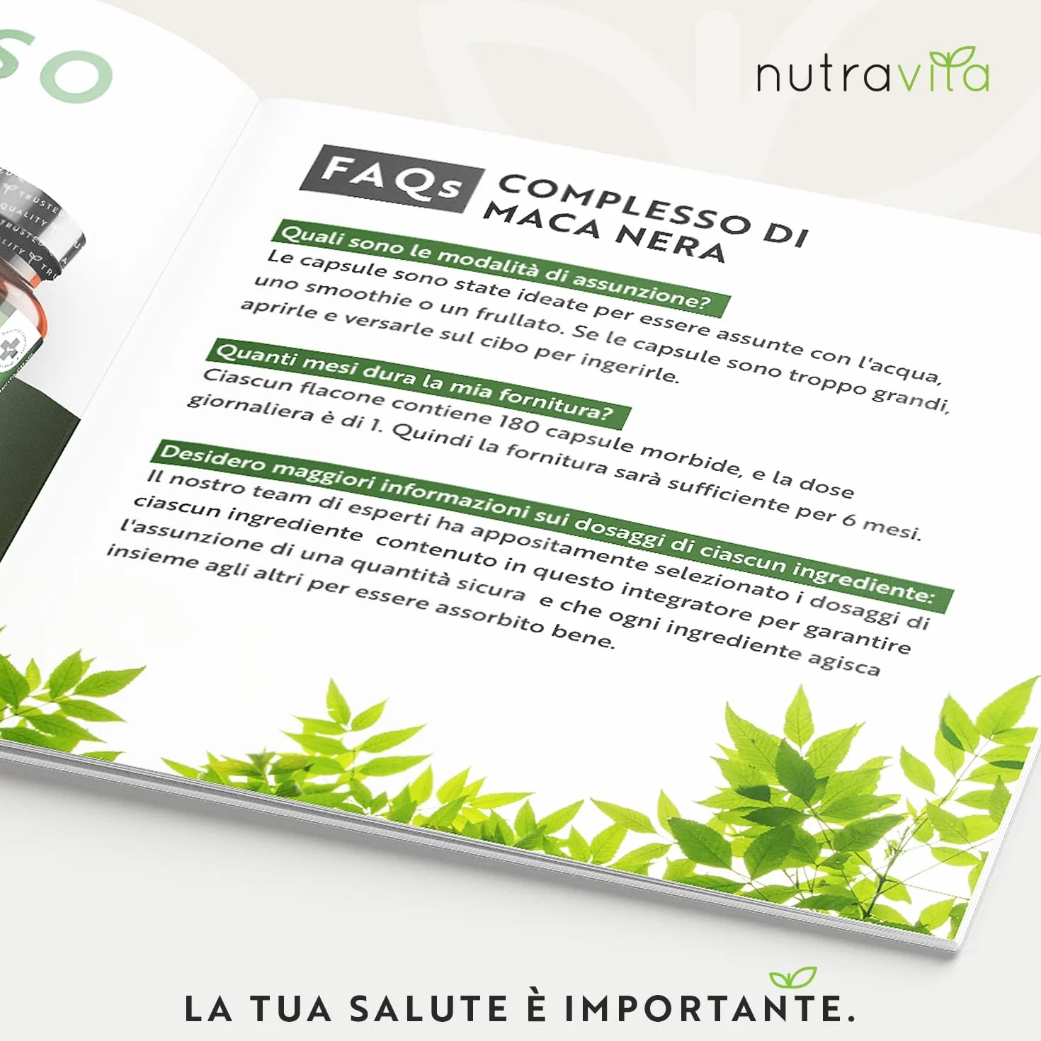 Nutravita Maca Peruviana Complesso 5000mg per capsula - Complesso di Maca Nera ad altissima resistenza con Arginina – Radice Vegana di Black Maca - 6 mesi di fornitura