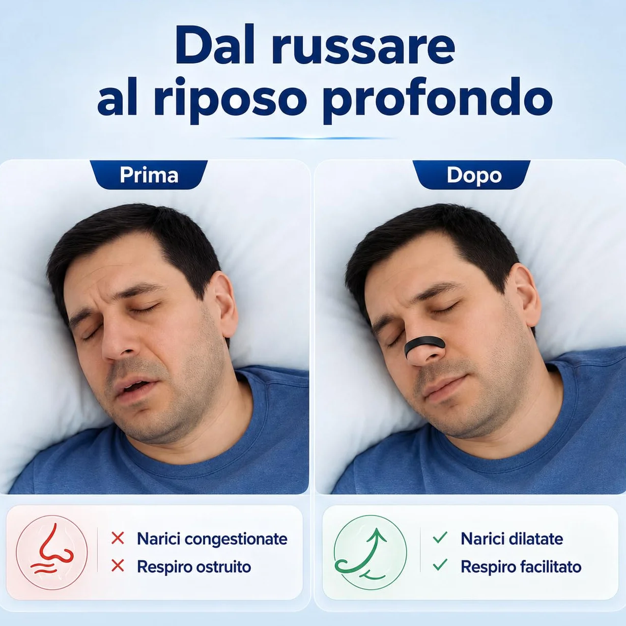 Dilatatore Nasale Magnetico 60 Cerotti Nasali Antirussamento Divaricatore Nasale Stecche Riutilizzabili Applicatore Precisione
