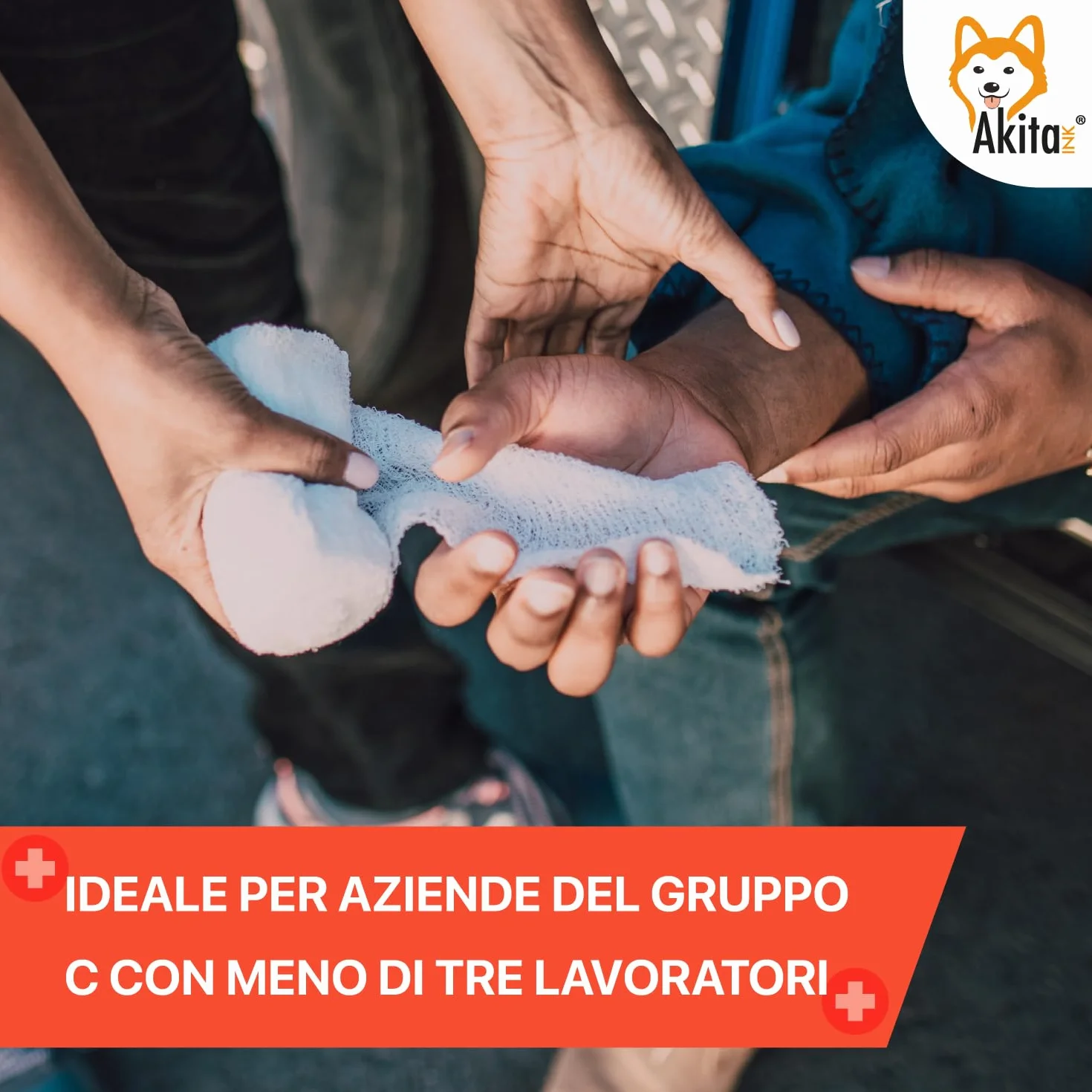 Akitaink Cassetta medica pronto soccorso ALLEGATO 2 aziende meno 3 dipendenti staffa muro Conforme DM388 DL81 Made in Italy