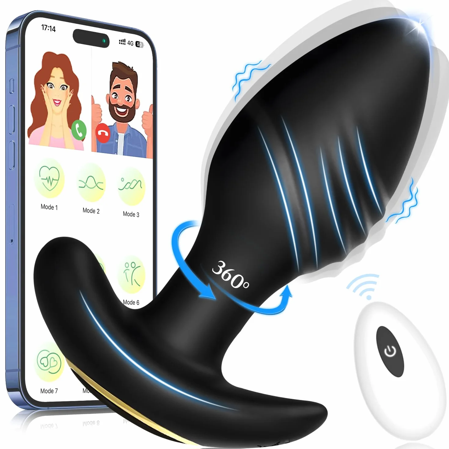 Vibratore Anale Sexytoysys Uomo Plug Anale-Dilatatore donna Vibratoreper Donna Professionale Plug Anale Telecomando APP Sexytoysys Coppia Vibratori Plug Analesex Toy Vibratore per Uomo Sex Toys (Nero)