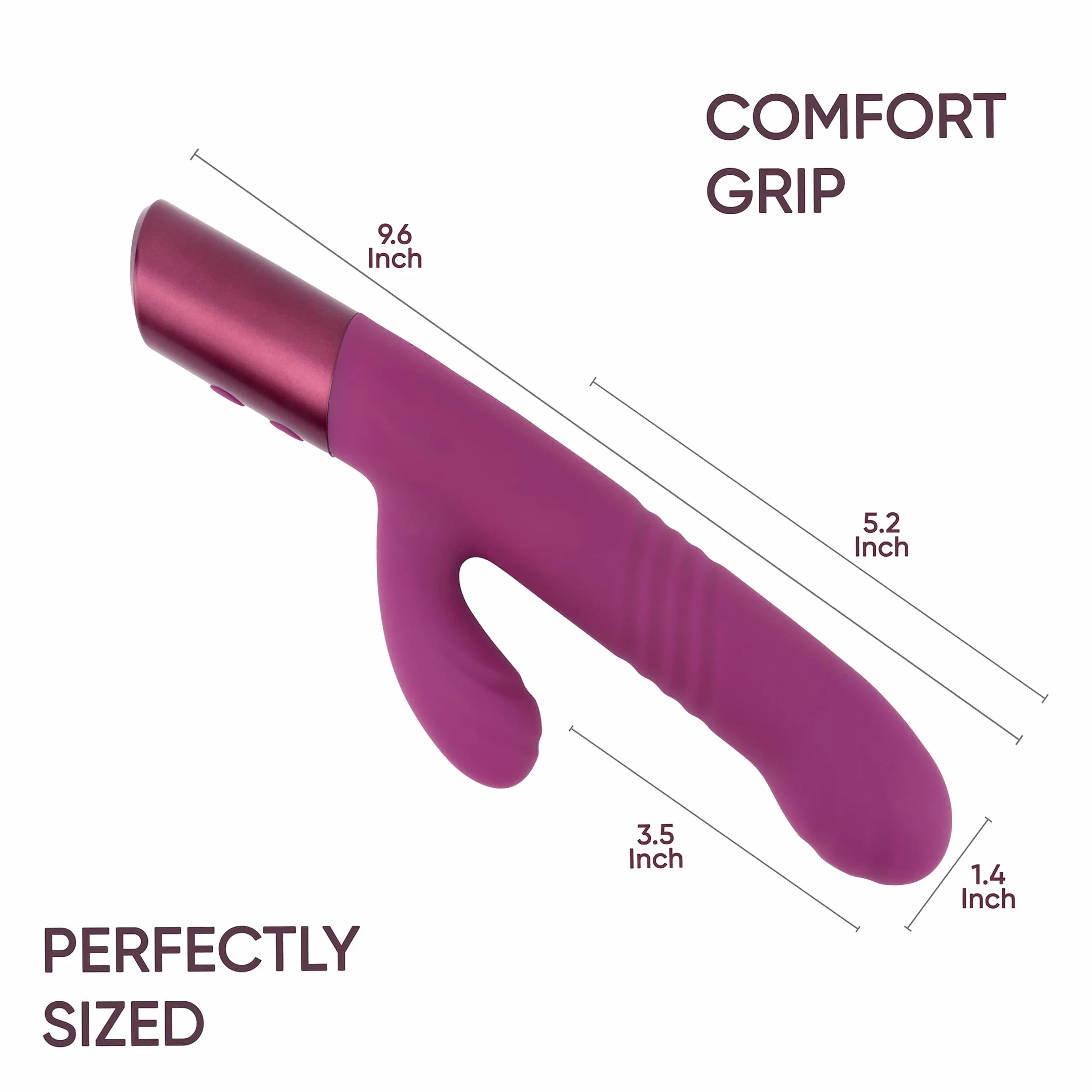 SELOVE Vibratore Rabbit con Spinta – Dildo Punto G, Doppia Vibrazione