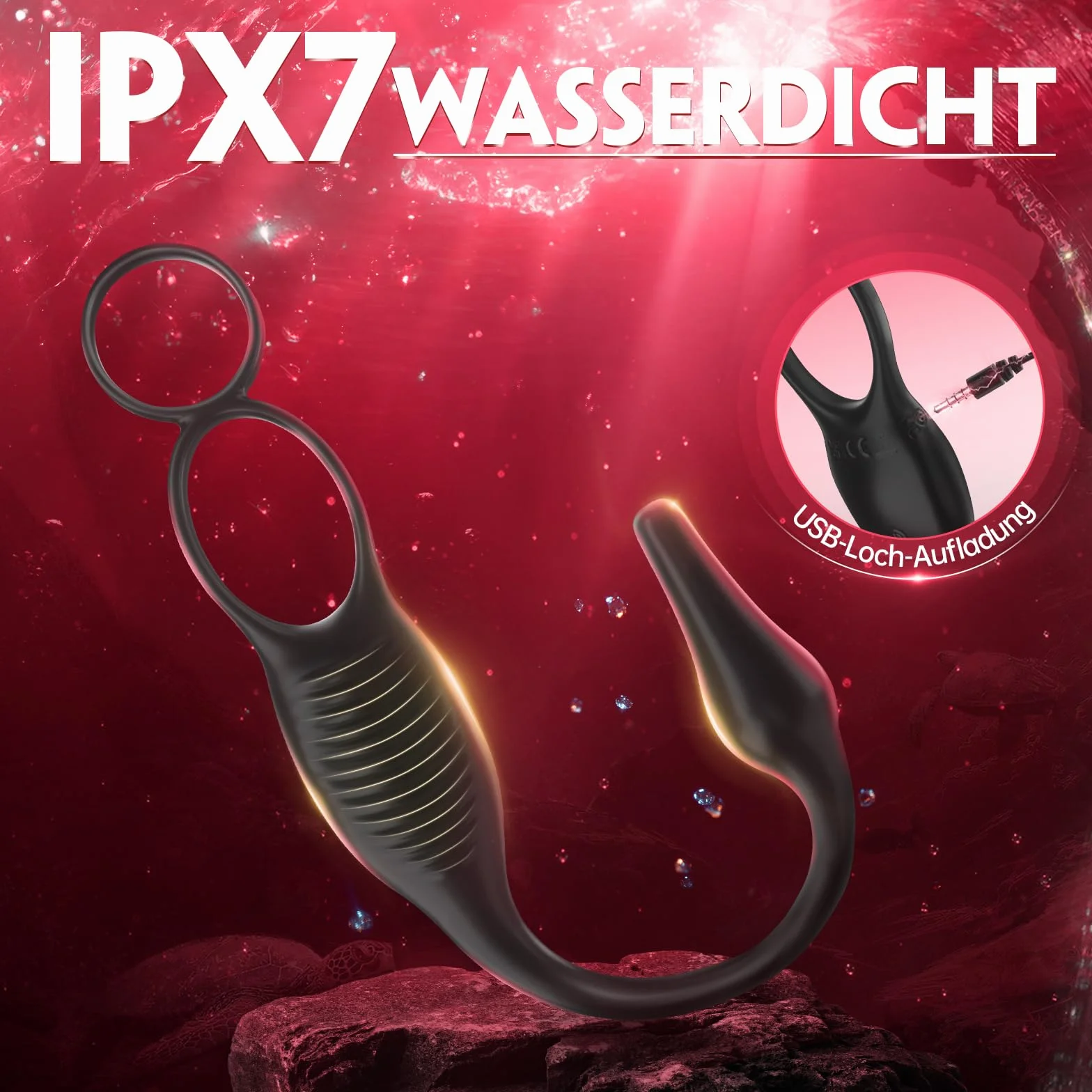 Vibratore Anale con Anello per Pene Sex Toy, Anal Plug Vibratoreper Uomo Professionale, Sex Toys Uomo Massaggiatore Prostatico Stimolatore Prostata per Lui con 7 Modalità Plug Analesex Toy