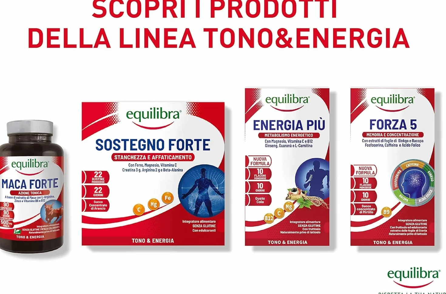 Equilibra Integratori Alimentari, Maca Forte, Tono e Vigore Fisico, Altodosato a Base di Estratto di Radice di Maca Peruviana 500 mg, L-Arginina, Zinco, Vitamine B6 e B12, 90 Compresse