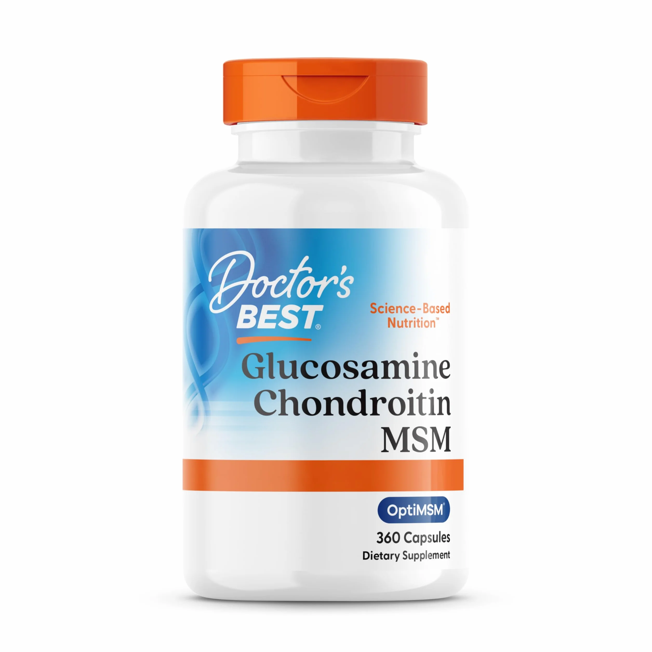 Doctor's Best, Glucosamina-Condroitina MSM, con OptiMSM, 360 Capsule, Testato in Laboratorio, Senza Soia, Senza Glutine, Non OGM