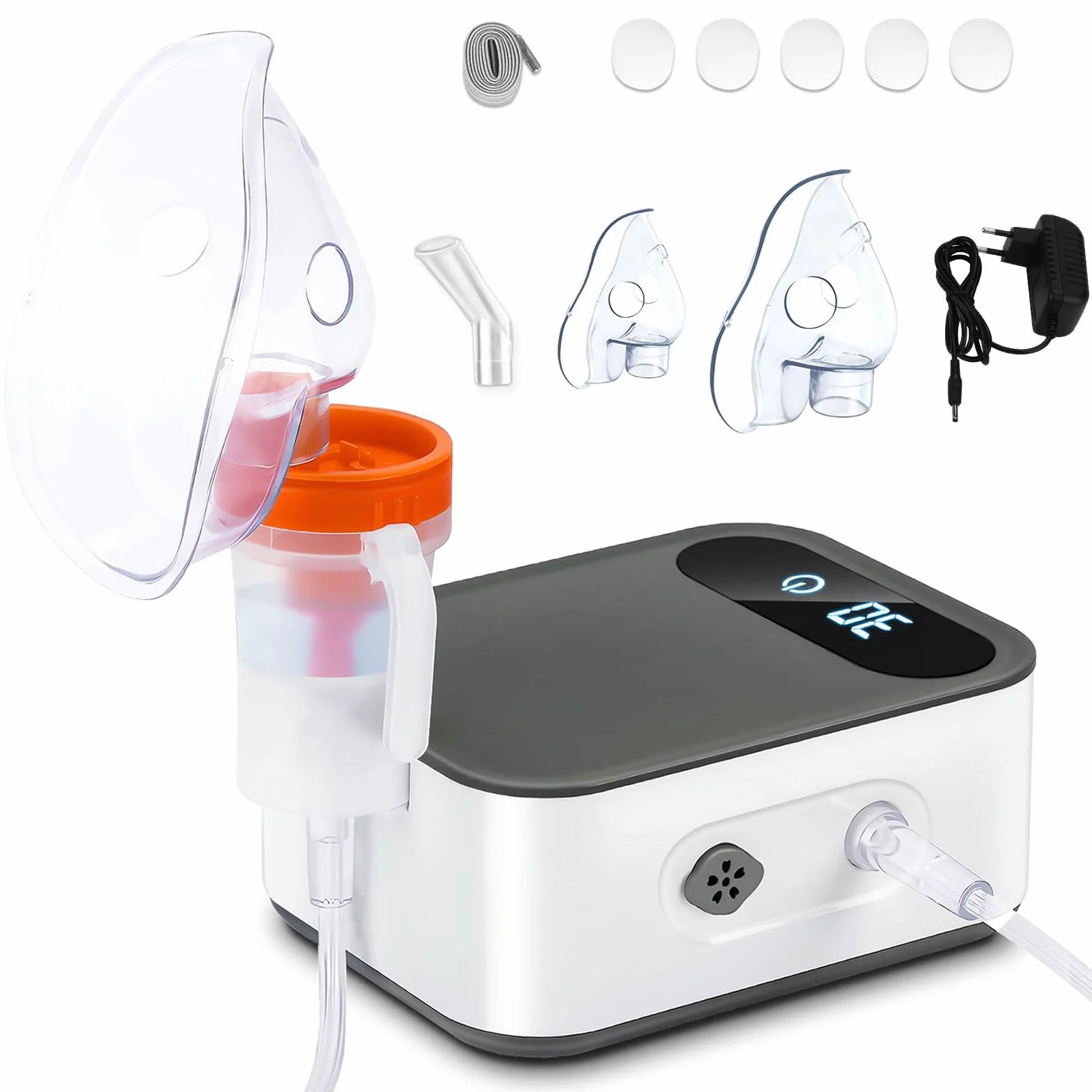 Nebulizzatore Aerosol Ultrasuoni Silenzioso per Adulti e Bambini con Boccaglio e Maschera