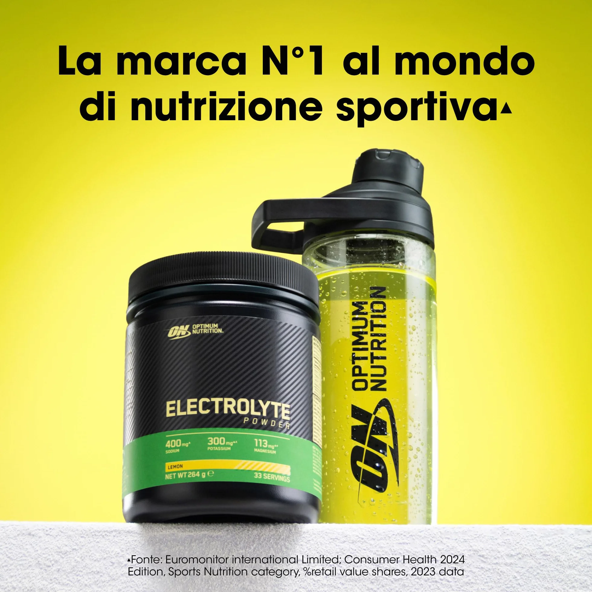 Optimum Nutrition Electrolyte Powder, Integratore di Elettroliti in Polvere, Gusto Limone, 264 g, 33 Porzioni