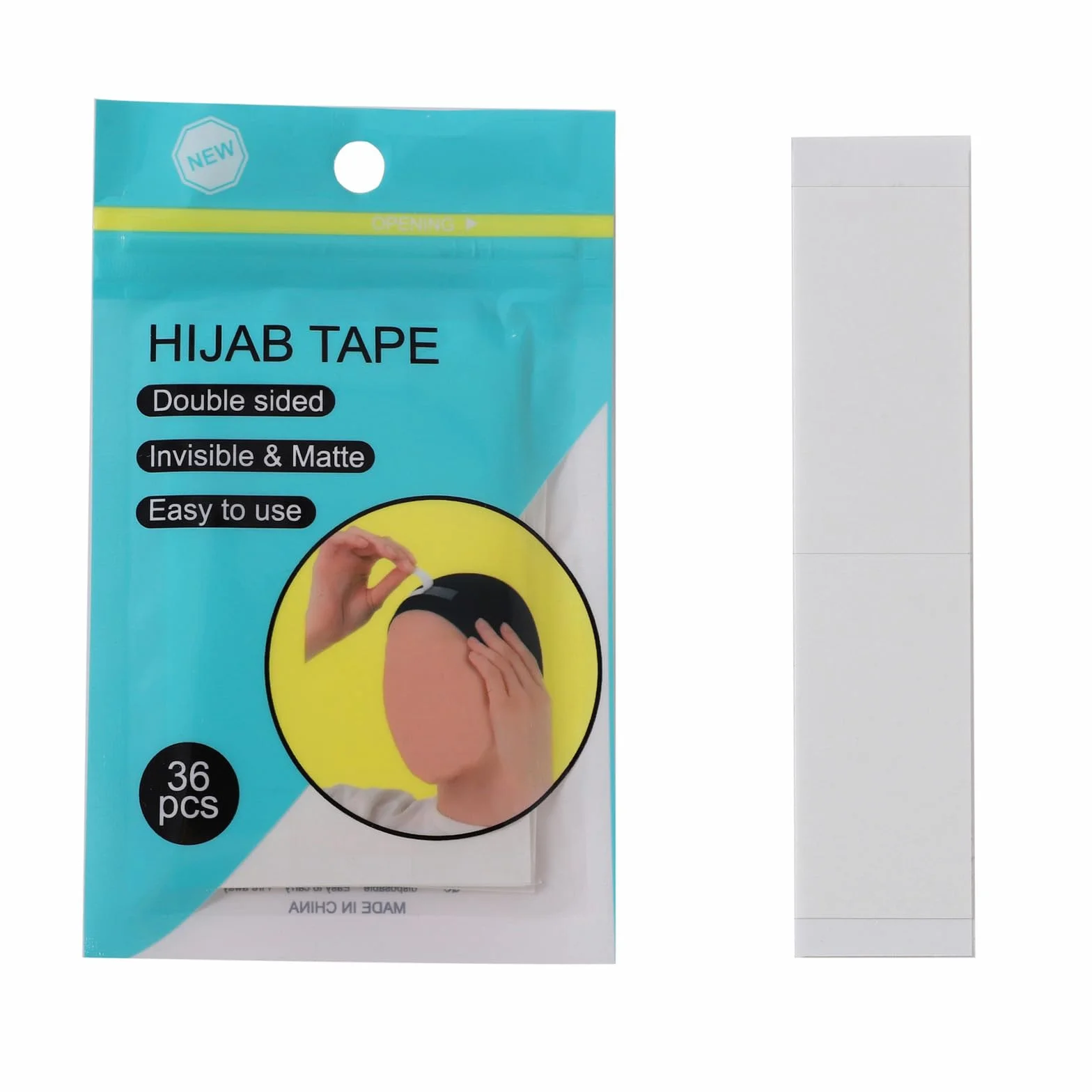 Pacchetto 36pcs Strisce Adesive Anti -Esposizione per Donne Usi Singoli Nastro A Doppio Lato Collare Fisso con Adesivi Antisciplici in Tessuto A Doppio Lato Hijab Hijab