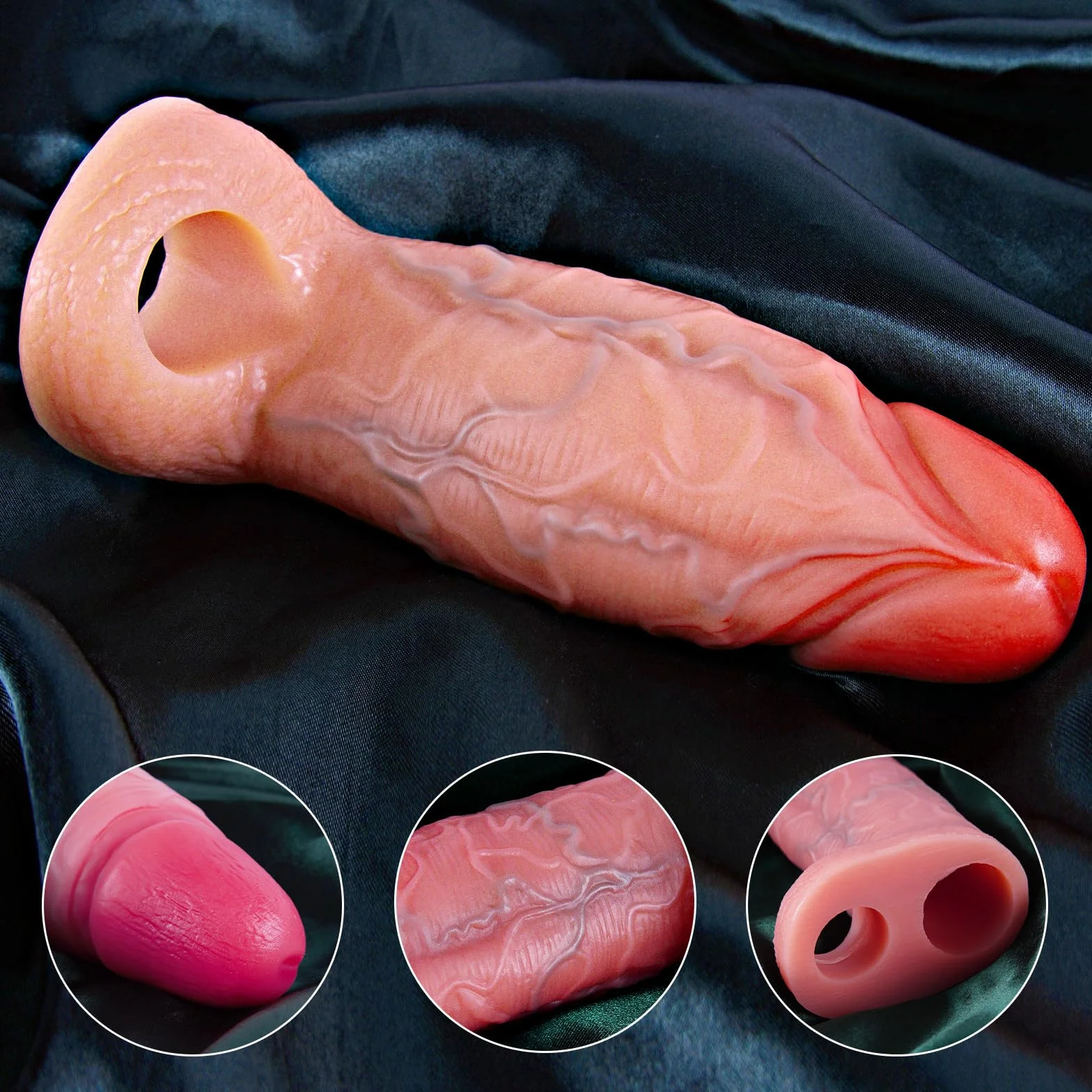 Giocattolo sessuale maschile fodera per pene realistico extra grande 16,5 cm riutilizzabile diametro 5,3 cm