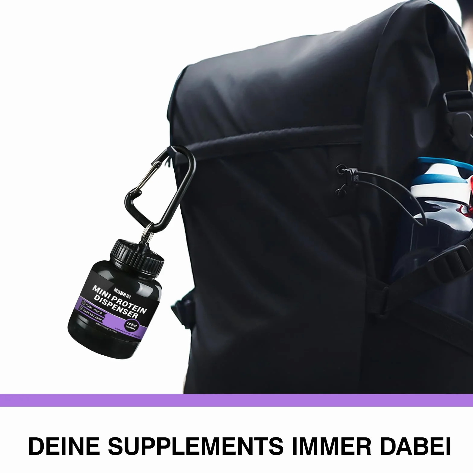 2 Piezas 100Ml Mini Distributore Di Proteine ​​In Polvere Contenitore E Imbuto Per Proteine Portatili Per Palestra Per Palestra Fitness Cross Training Sollevamento Pesi
