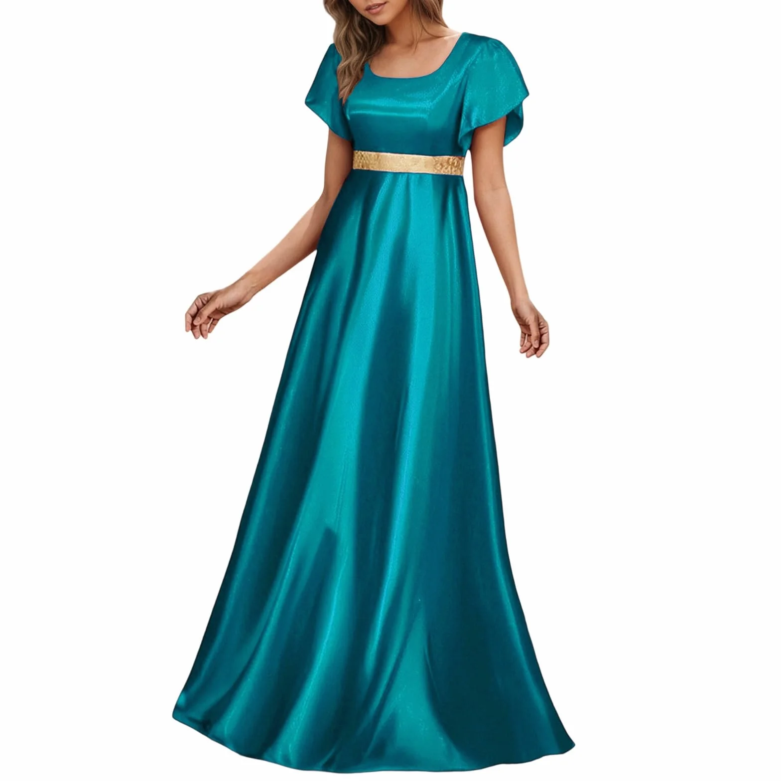 Regency Abito Raso Vintage Vittoriana Tè Party Dress per Donne