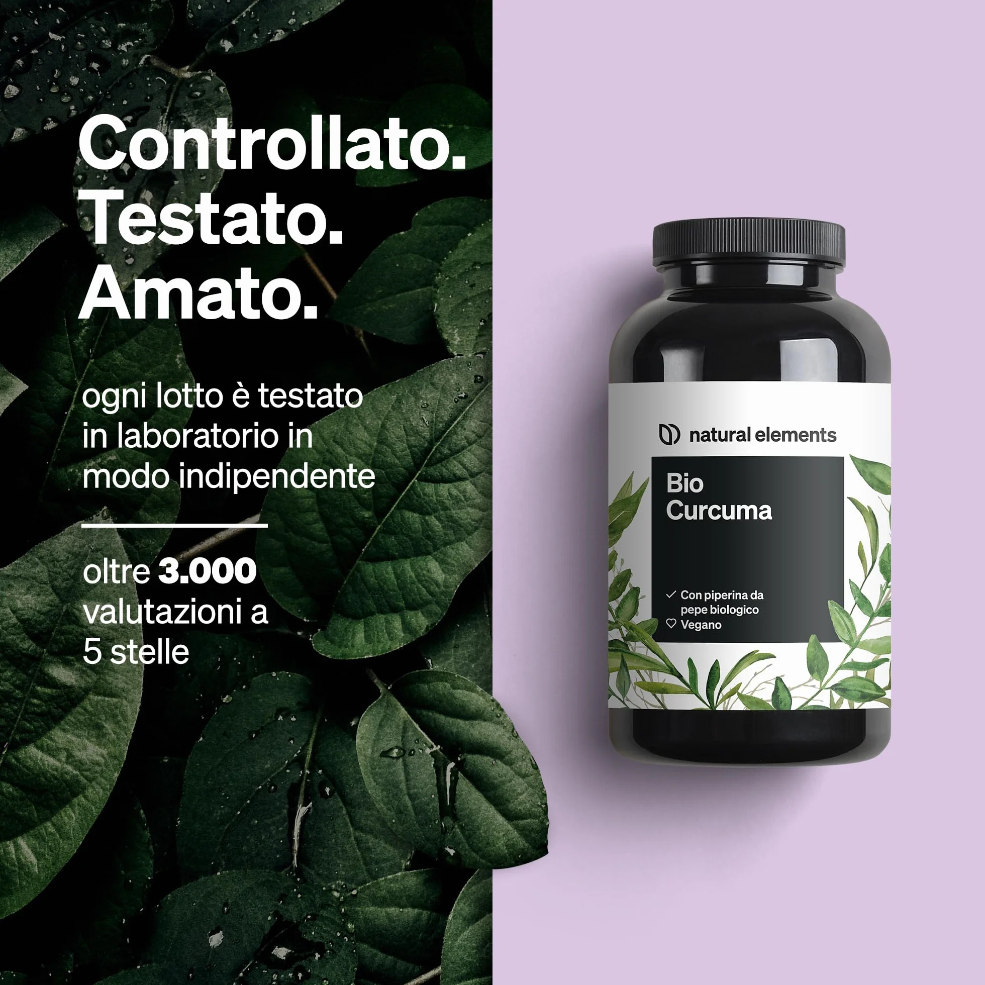 Curcuma e Piperina Plus 240 capsule 2.900mg bio curcuma per dose giornaliera con curcumina e pepe nero vegano