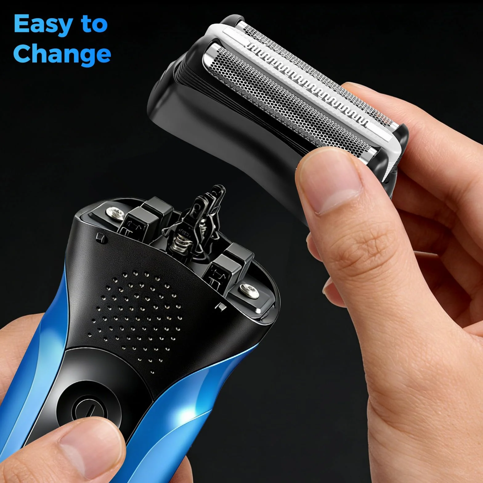 Testina Rasoio Compatibili Braun Serie 3 32B, Testine di Ricambio per Regolabarba Elettrico Barba Uomo Recupera il 100% delle Prestazioni Adatto per S3 300S 301S 310S 3020S 3030S 3040S (Nero)