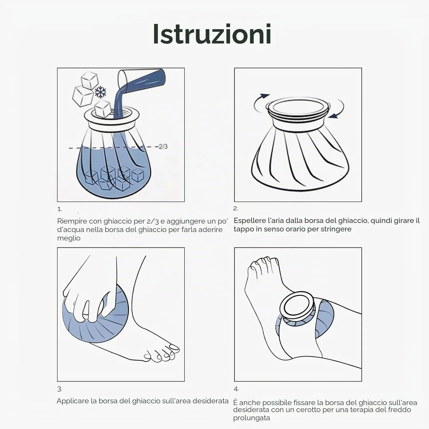 BICAREE Borsa del Ghiaccio per Ferite Riutilizzabile, 3 Misure 15.2/22.8/28