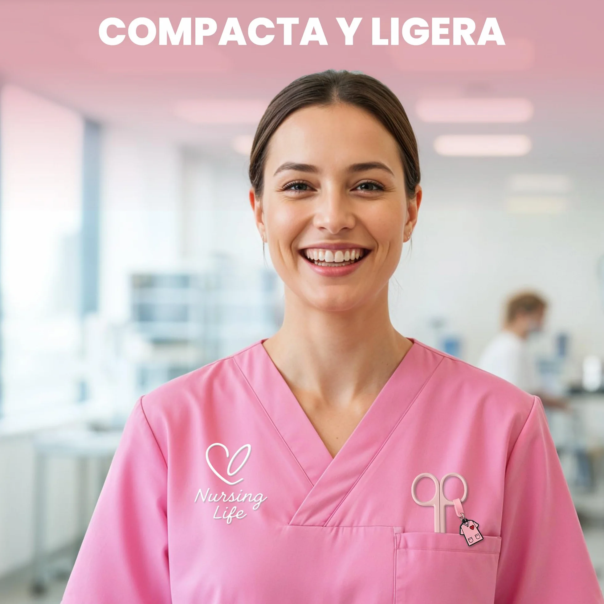 Forbici infermieristiche punta arrotondata rosa pronto soccorso professionale