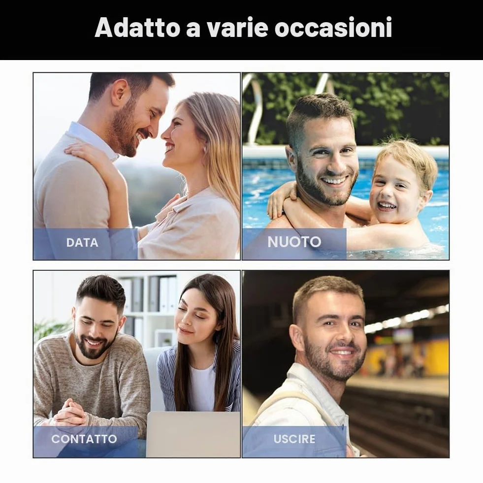 Penna per Barba Uomo,Kit Matita Riempitiva per Barba da Uomo,Penna per Riempimento Barba,Beard Filling Pen,Riempimento Barba Impermeabile,Matita per Barba e Pennello per Barba,Nero