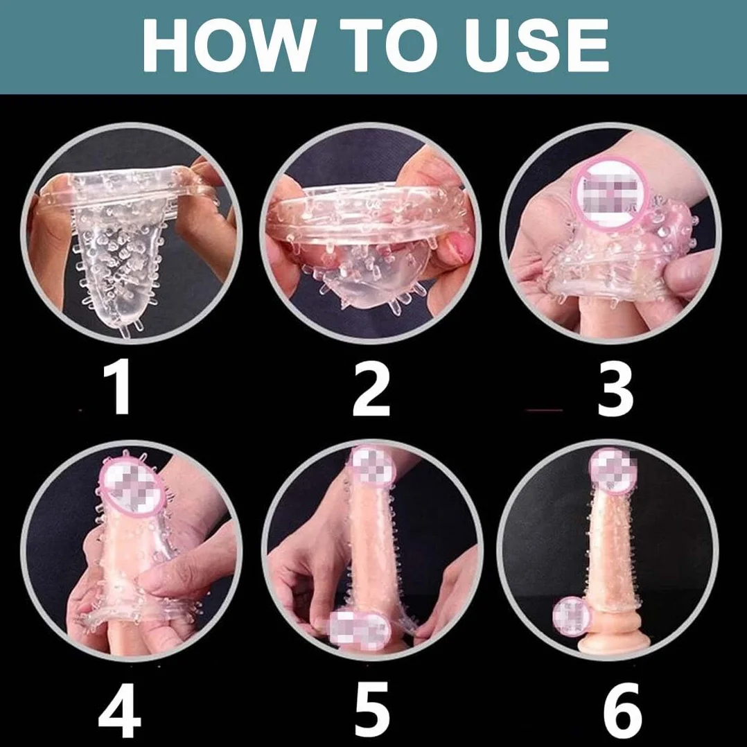 3 Pezzi Guaina Pene Indossabili Morbido, Custodie Spesse In Silicone Trasparente, Riutilizzabili, Per Stimolazione Intensiva Del Pene E Miglioramento Dell'Erezione(3Forma)