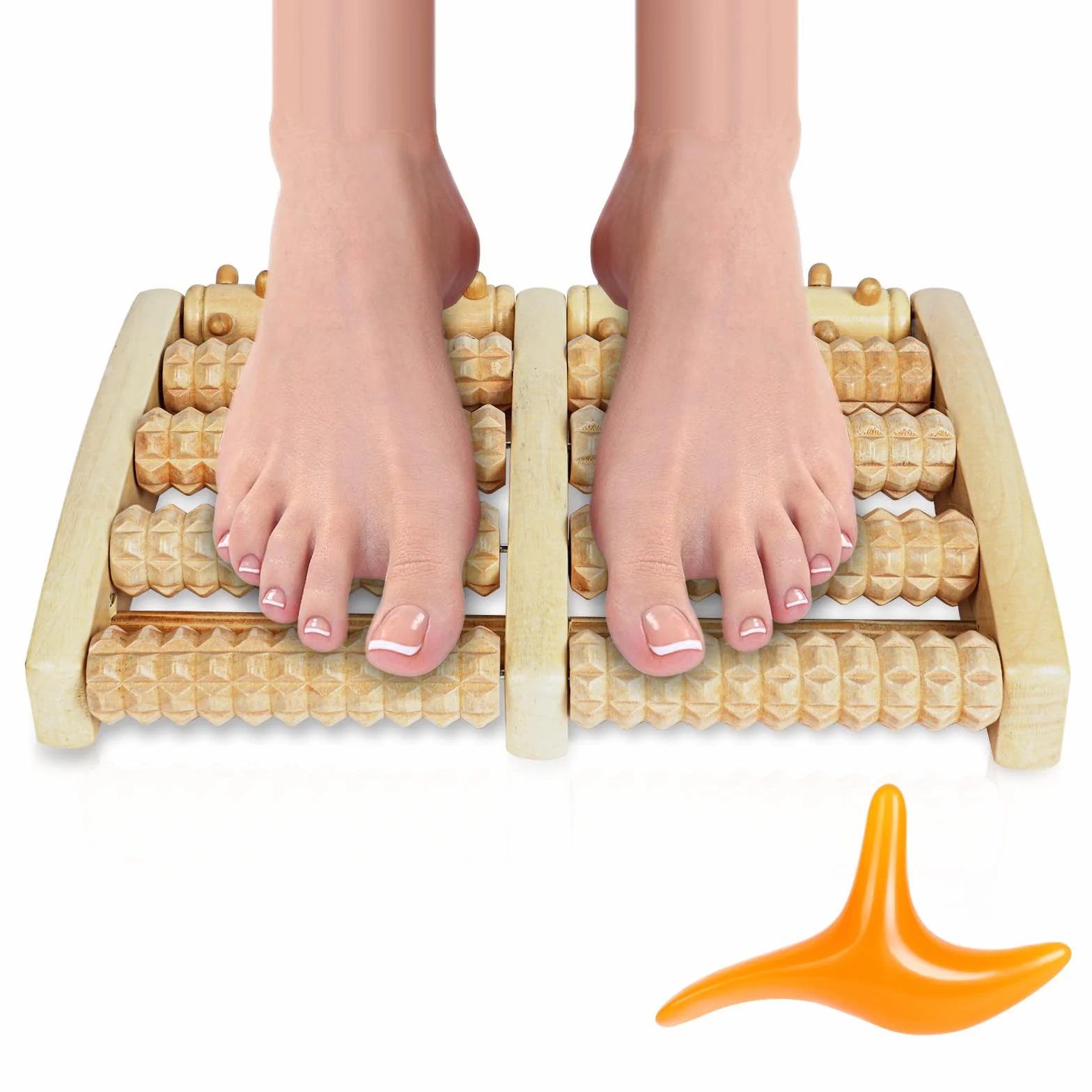 ACWOO Massaggiatore per Piedi in Legno, Alta Qualità Massaggiatore Plantare, Rullo Massaggio Piedi, Attrezzi di Riflessologia Plantare Sollievo Dolore al Piede, Dolore Agli Arch, Fascite Plantare