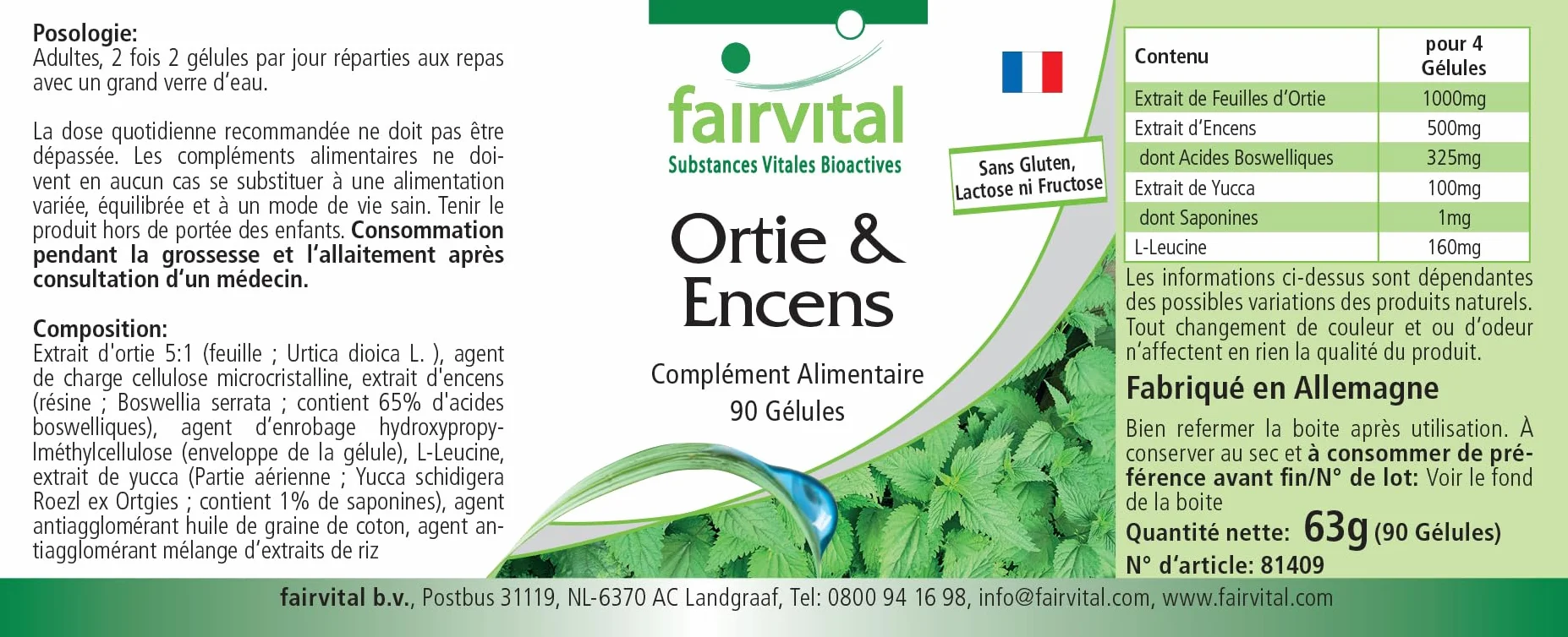Fairvital Ortica Boswellia 90 Capsule 4000 mg Estratto Vegane