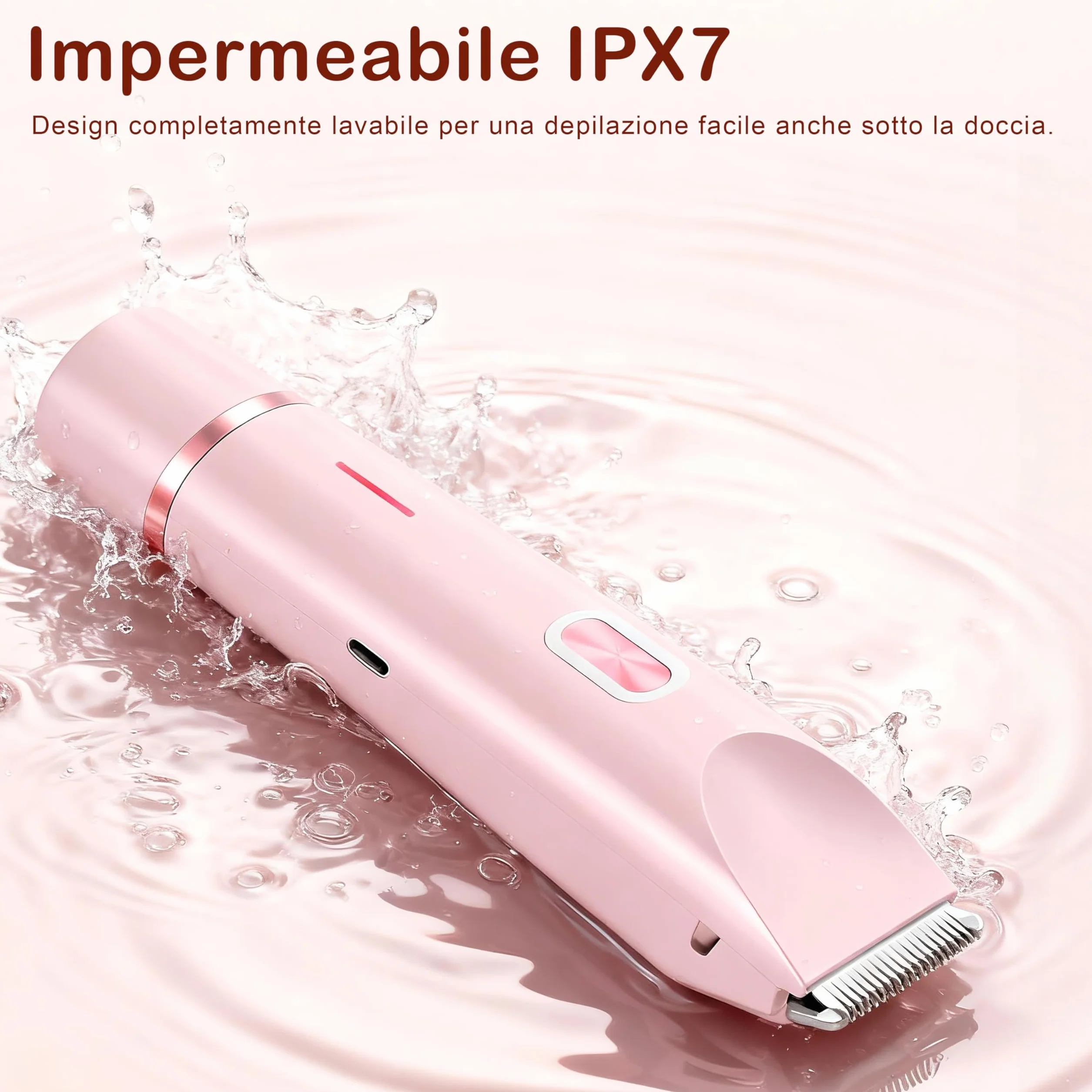 Rasoio Elettrico Donna 2 in 1, Depilatore Elettrico Donna per Rasoio Parti Intime,Rasoio Elettrico Corpo IPX7 Impermeabile,Rasoio Elettrico a Doppia Testa per Donna per Corpo Ascelle Gambe Bikini