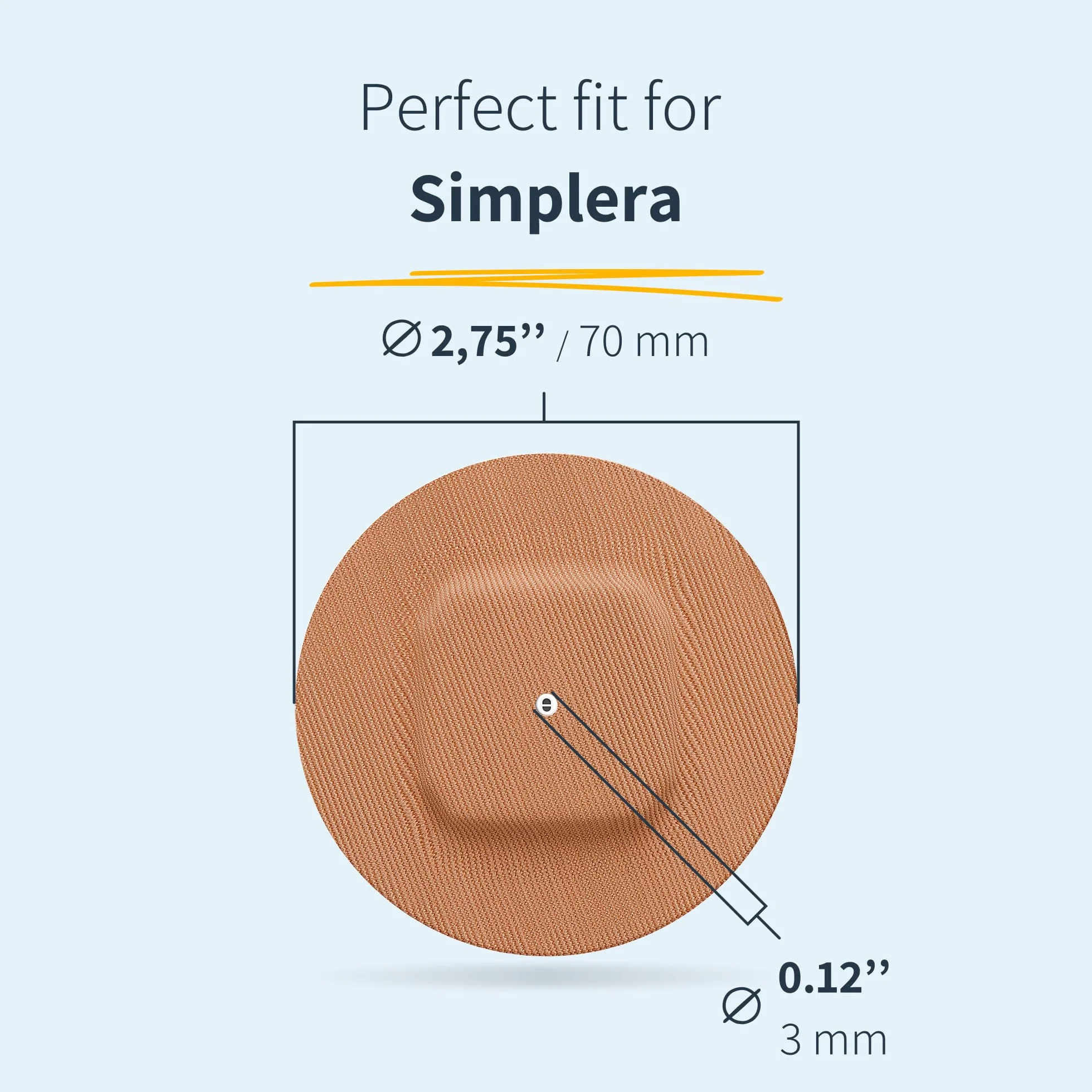 MySweetStitch – 10–25× Cerotto Simplera rotondo, overpatch Ø 70 mm, delicato sulla pelle, impermeabile e traspirante (Beige, 25)