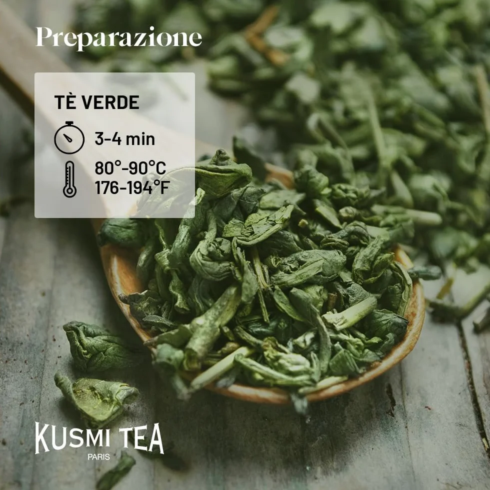 Kusmi Tea - Verde alla Rosa Bio - Tè Verde Biologico - Miscela di Tè Verde con Rosa - Tè in Foglie Sfuse - Scatola di Tè da 100g - Quantità per circa 50 tazze