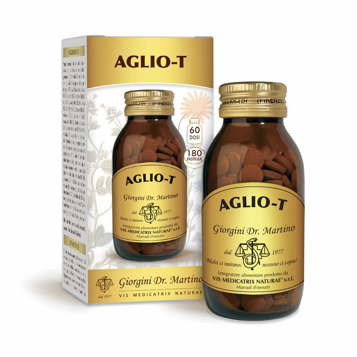Dr Giorgini AGLIO-T pastiglie - 90 g (integratore di aglio per la regolarità della pressione arteriosa, 60 dosi)