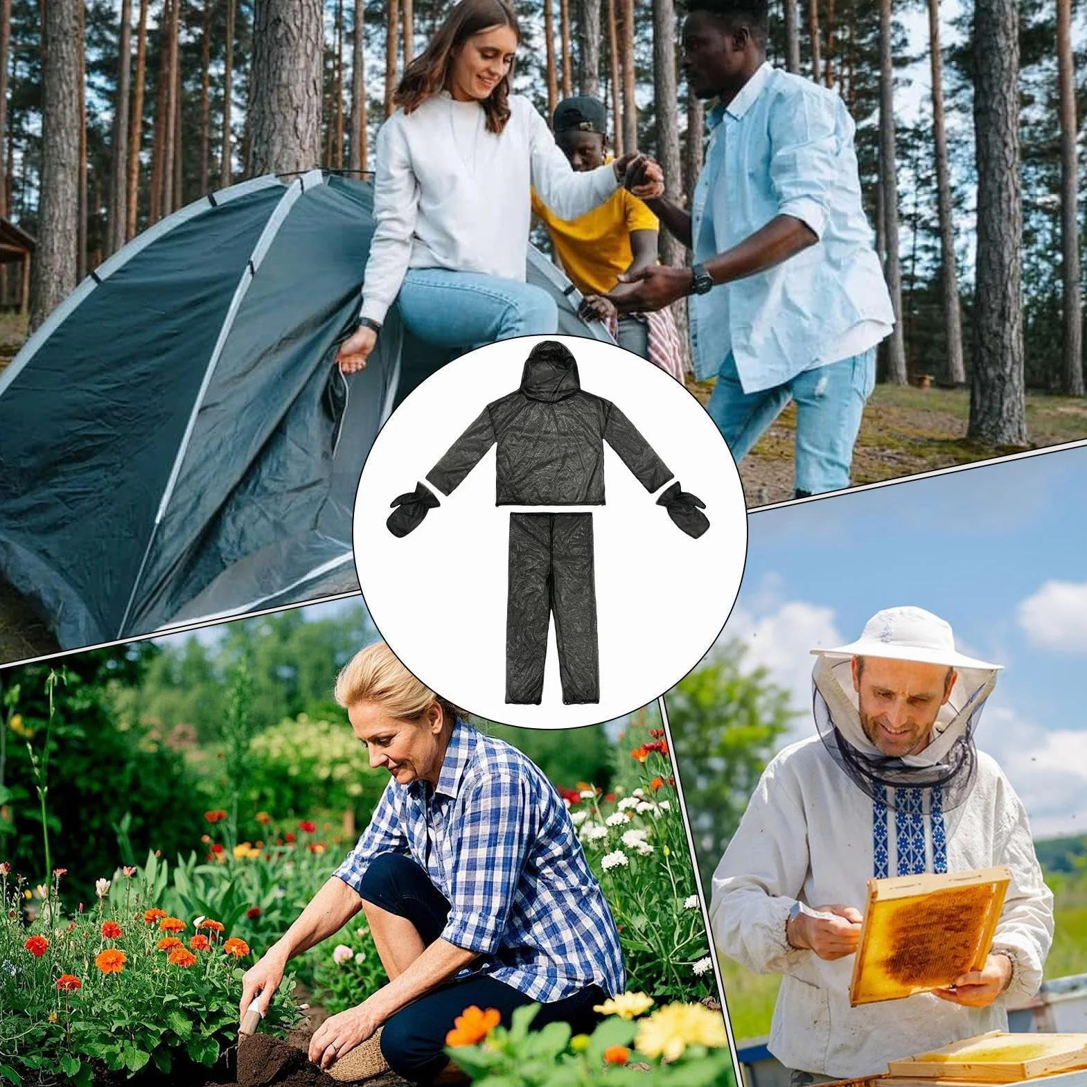 Tuta repellente insetti antizanzare estiva con guanti per sportivi viaggiatori