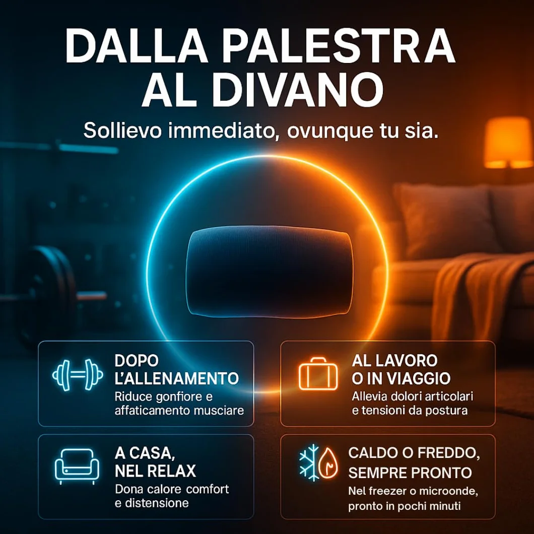 Fascia Ghiaccio Ginocchio Gomito Gel Riutilizzabile Caldo e Freddo - Copertura 360° per Sollievo da Dolore, Infortuni - Recupero Post-Allenamento, Sport e Uso Quotidiano (Ginocchio - Gomito L)