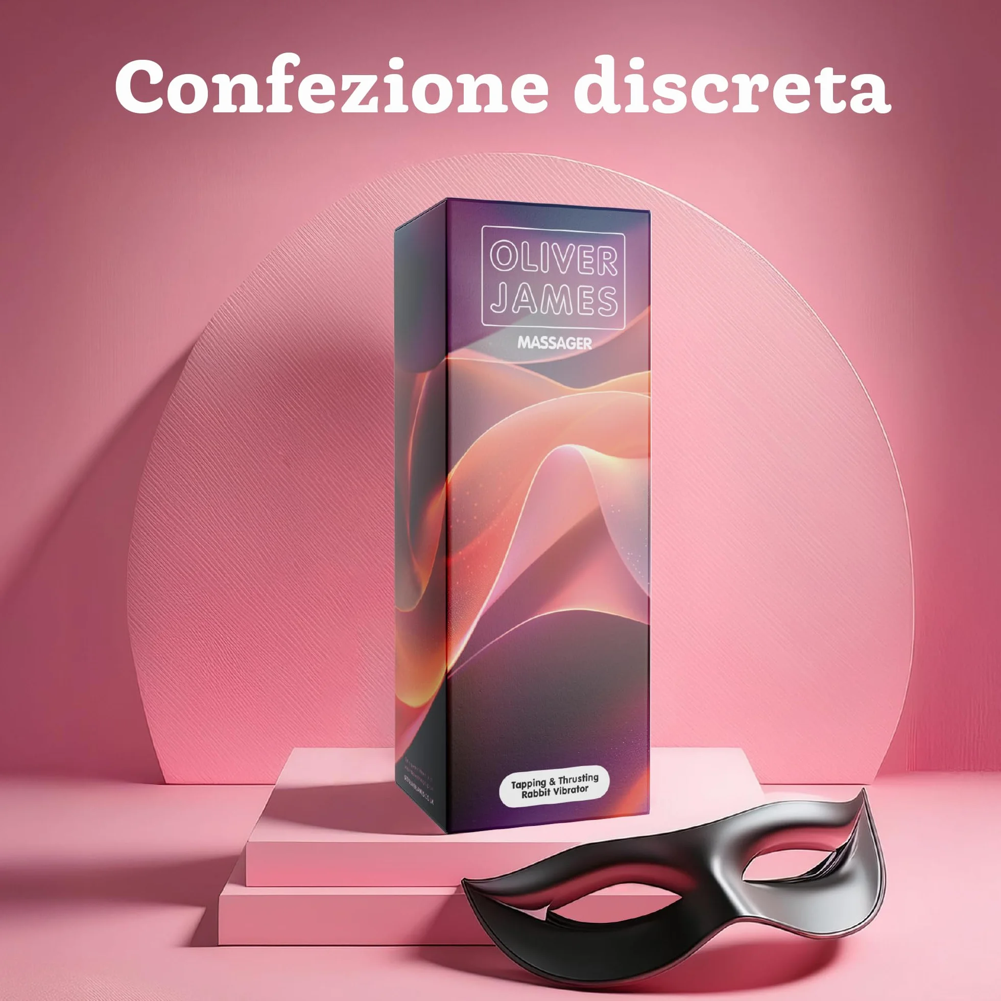 Oliver James Vibratore Rabbit 3-in-1 – Dildo a Spinta Discreto con 10 Vibrazioni, 10 Tap Tapping e 3 Modalità di Spinta | Stimolatore G-Spot e Clitorideo Impermeabile per Donne e Coppie