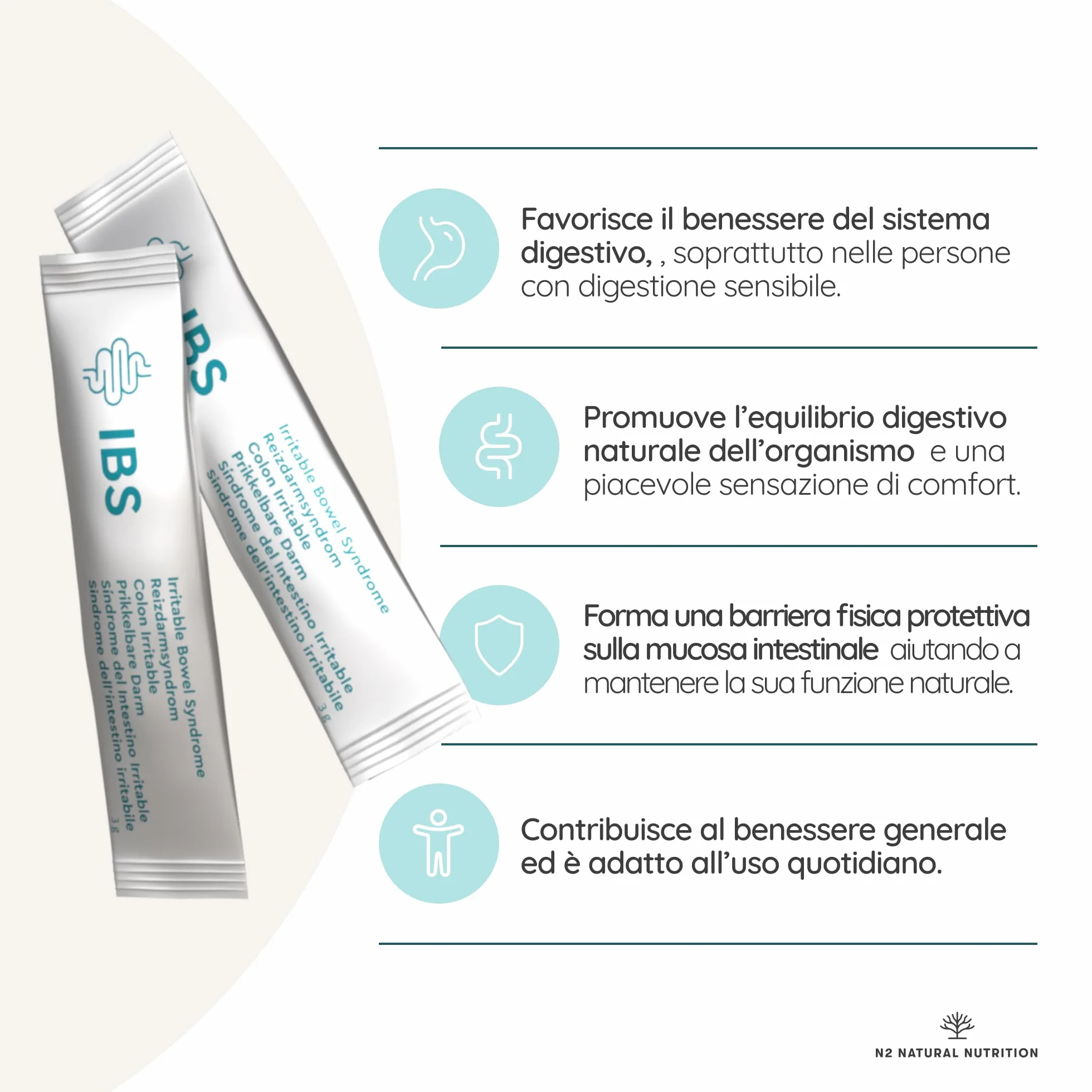 N2 Natural Nutrition Colon 30 Giorni Regolarità Intestinale Gonfiore Dolore Addominale Stitichezza Vegan Senza Glutine