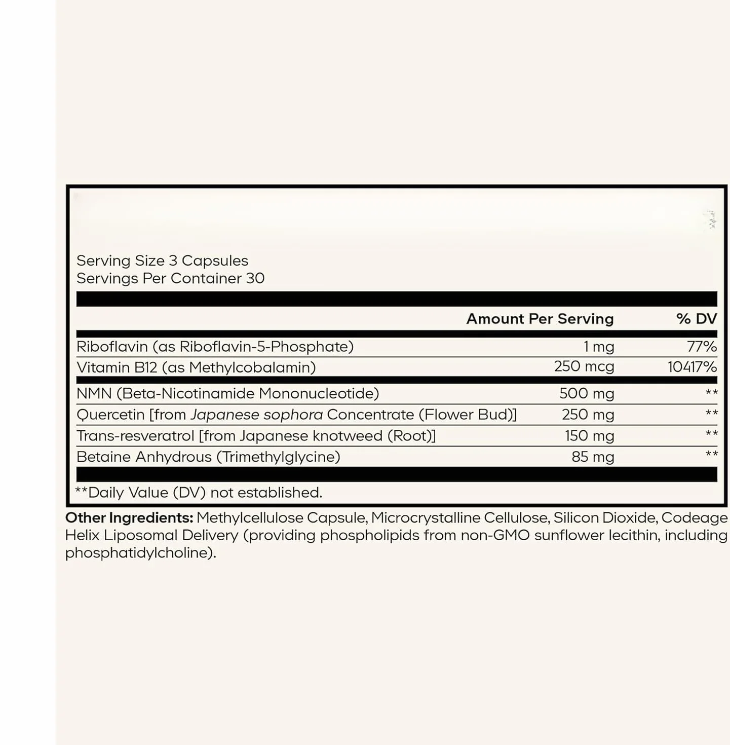 NMN liposomale 500 mg - Integratore anti-invecchiamento, riparazione cellulare, energia