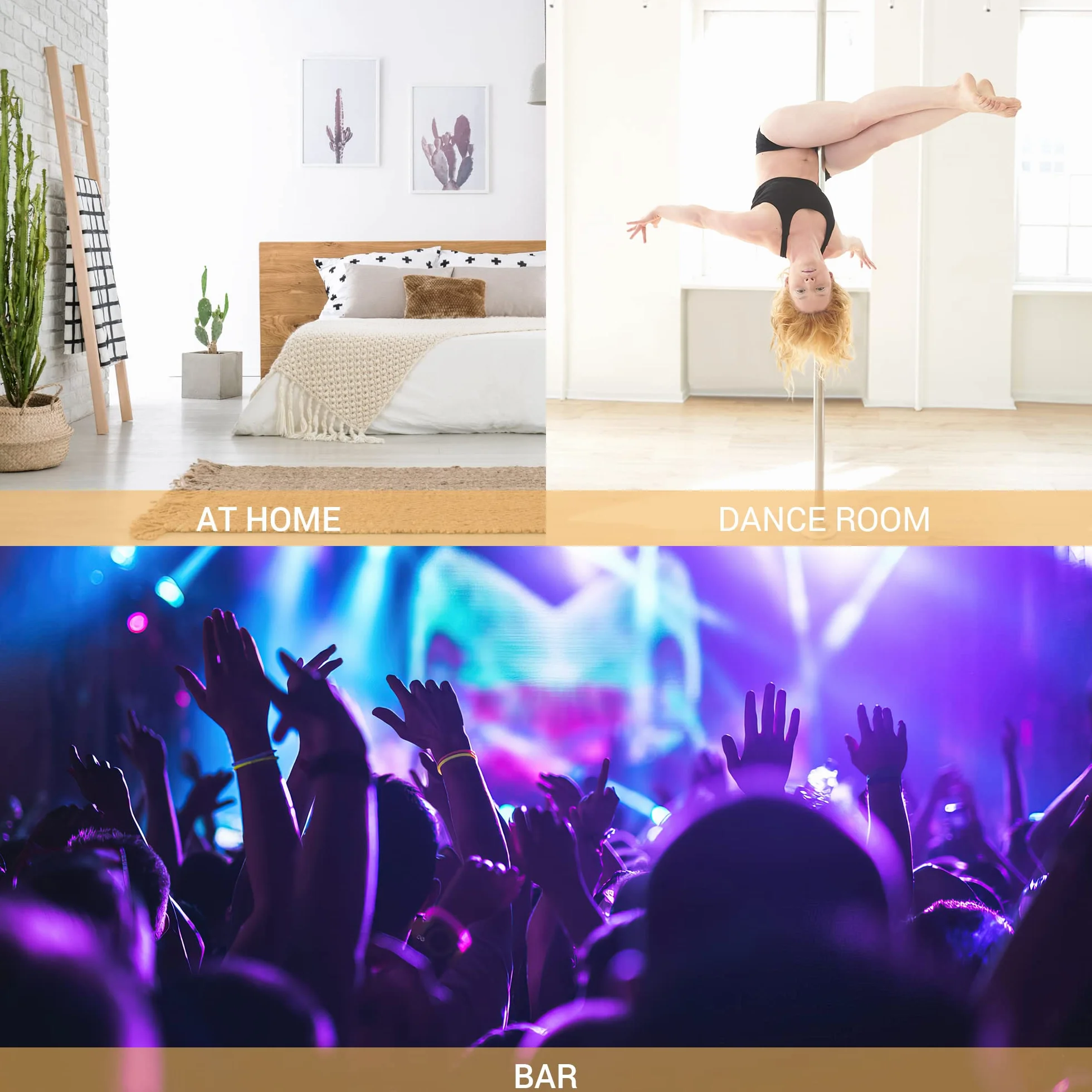 LIFERUN Barra da Pole Dance 45 mm, Altezza Regolabile 221-274 cm, Statica e Girevole, Fino a 200 kg