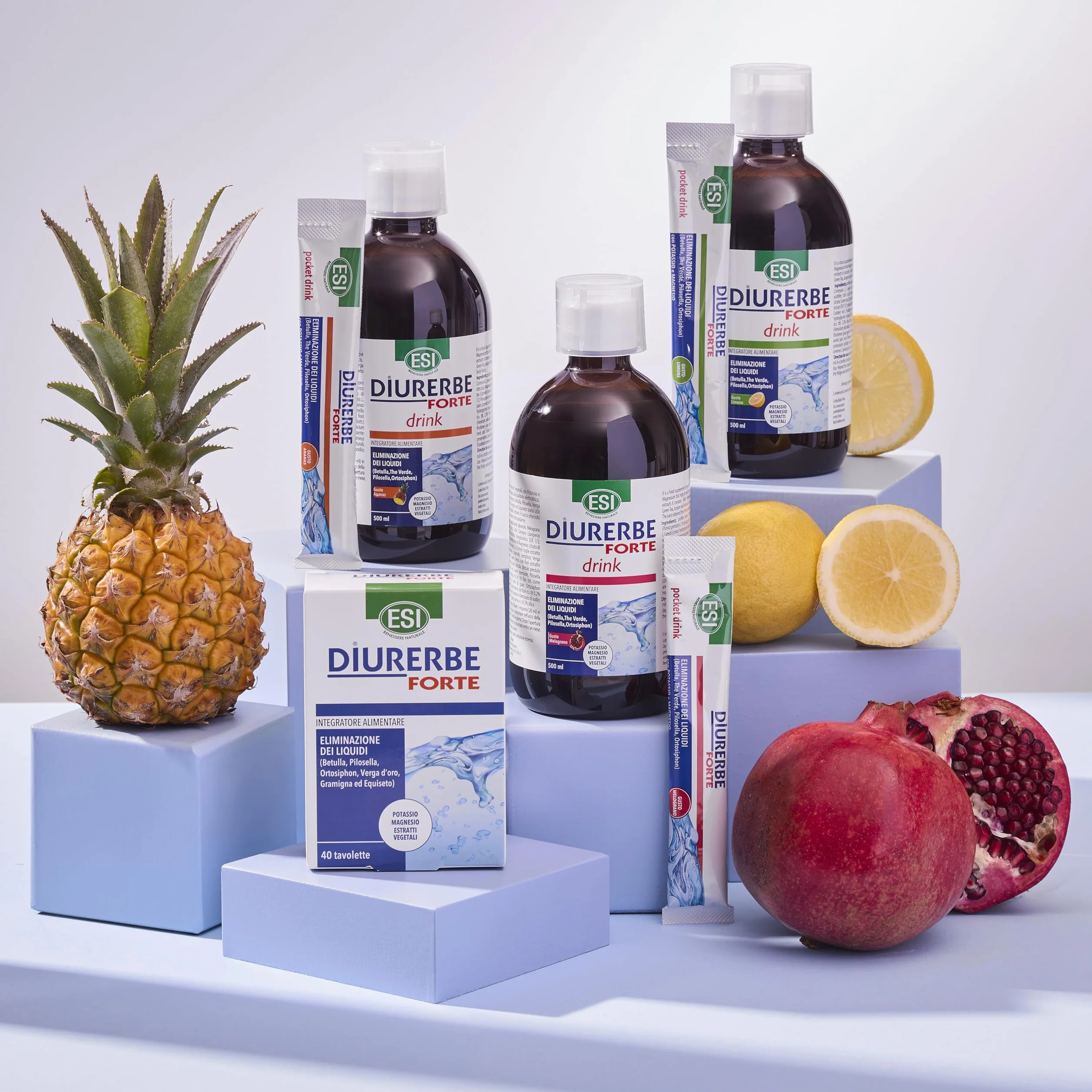 ESI Diurerbe Forte Integratore Alimentare Melograno Senza Glutine Vegano 24 Pocket Drink