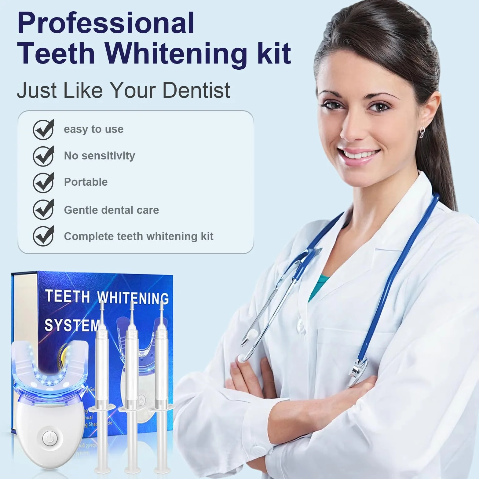 Kit Sbiancante Denti Professionale con Lampada Dentale Whitening e Gel Sbiancamento
