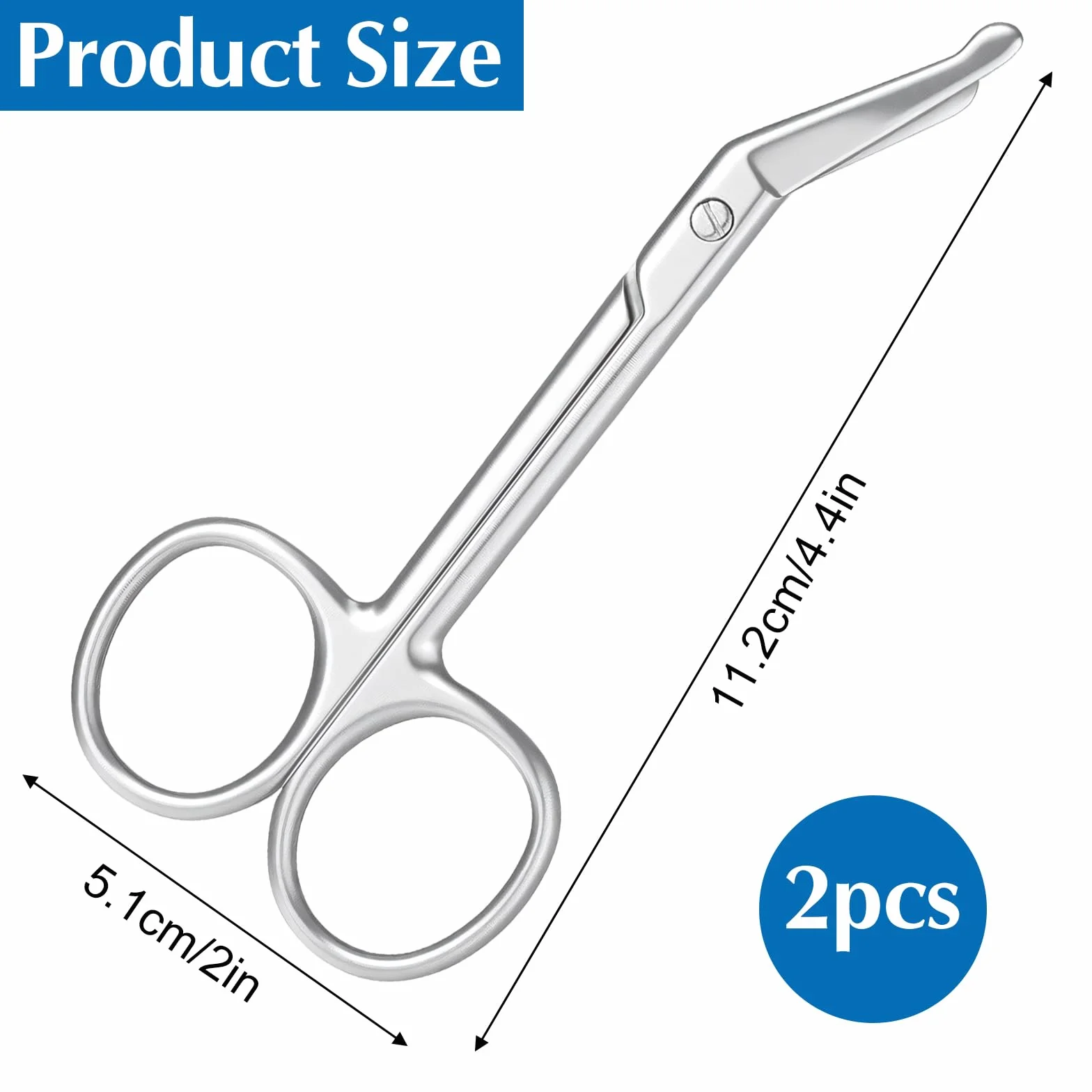 Forbici per stomia in acciaio inox curve 11,1 x 5,1 cm argento