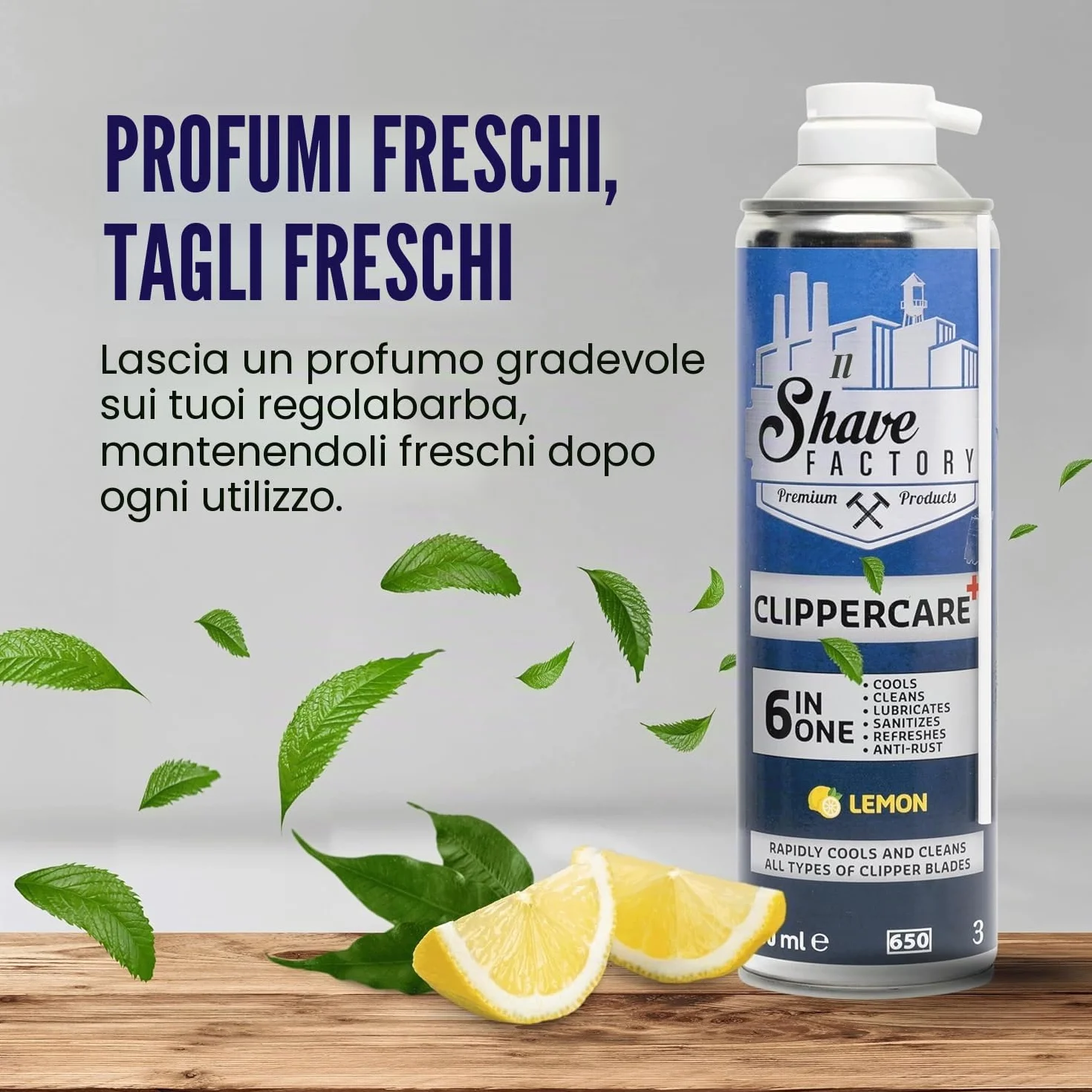 THE SHAVE FACTORY Clippercare Spray 6 in 1 500 ml Spray di manutenzione per tosaerba