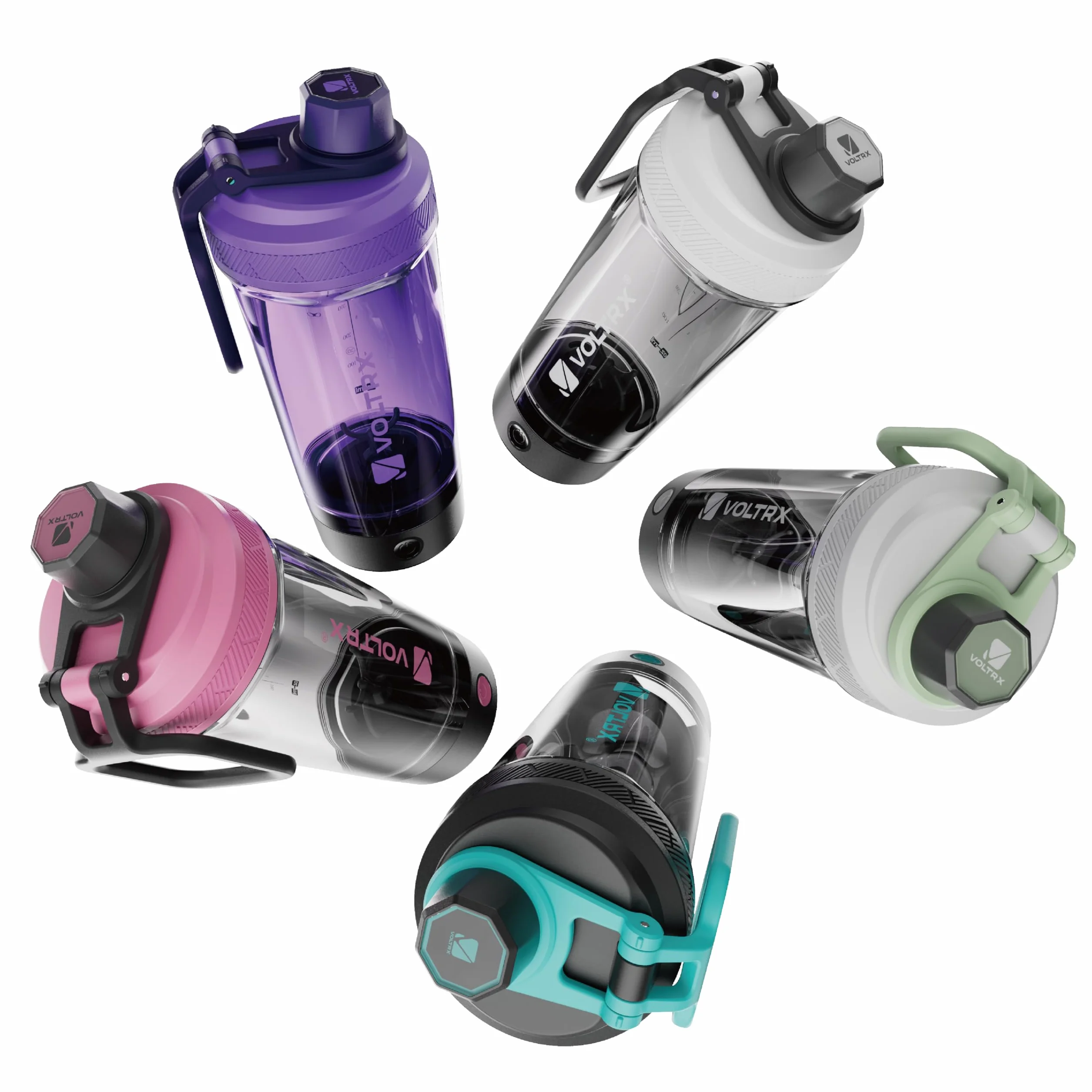 VOLTRX Bottiglia shaker, frullatore elettrico per frullati proteici ricaricabile USB C, tazze shaker per frullati proteici e frullati sostitutivi dei pasti, senza BPA, in Tritan