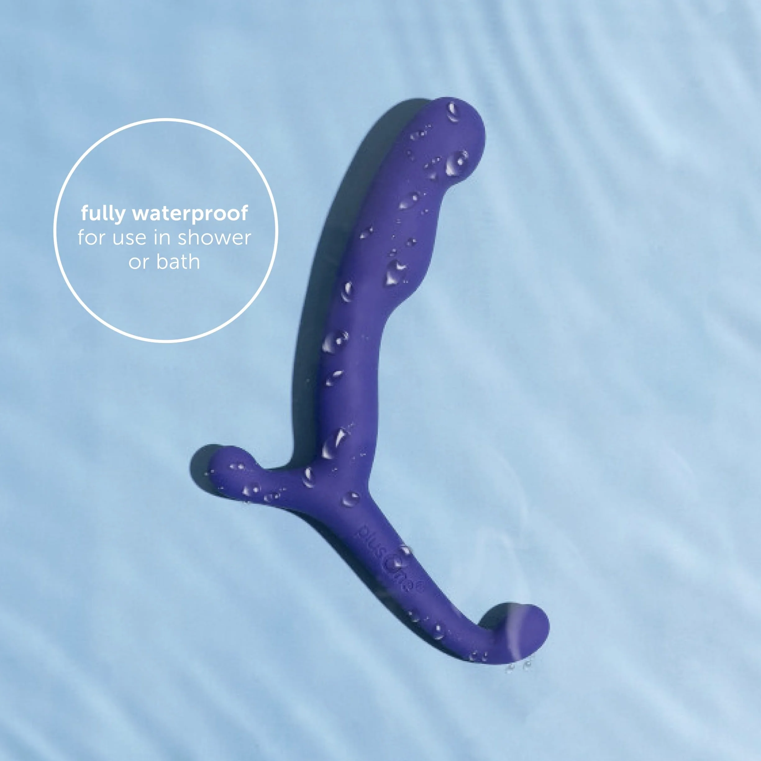 plusOne Massaggiatore per prostata da 10,2 cm, stimolatore personale, in silicone sicuro per il corpo, impermeabile, con braccio esterno per un facile utilizzo