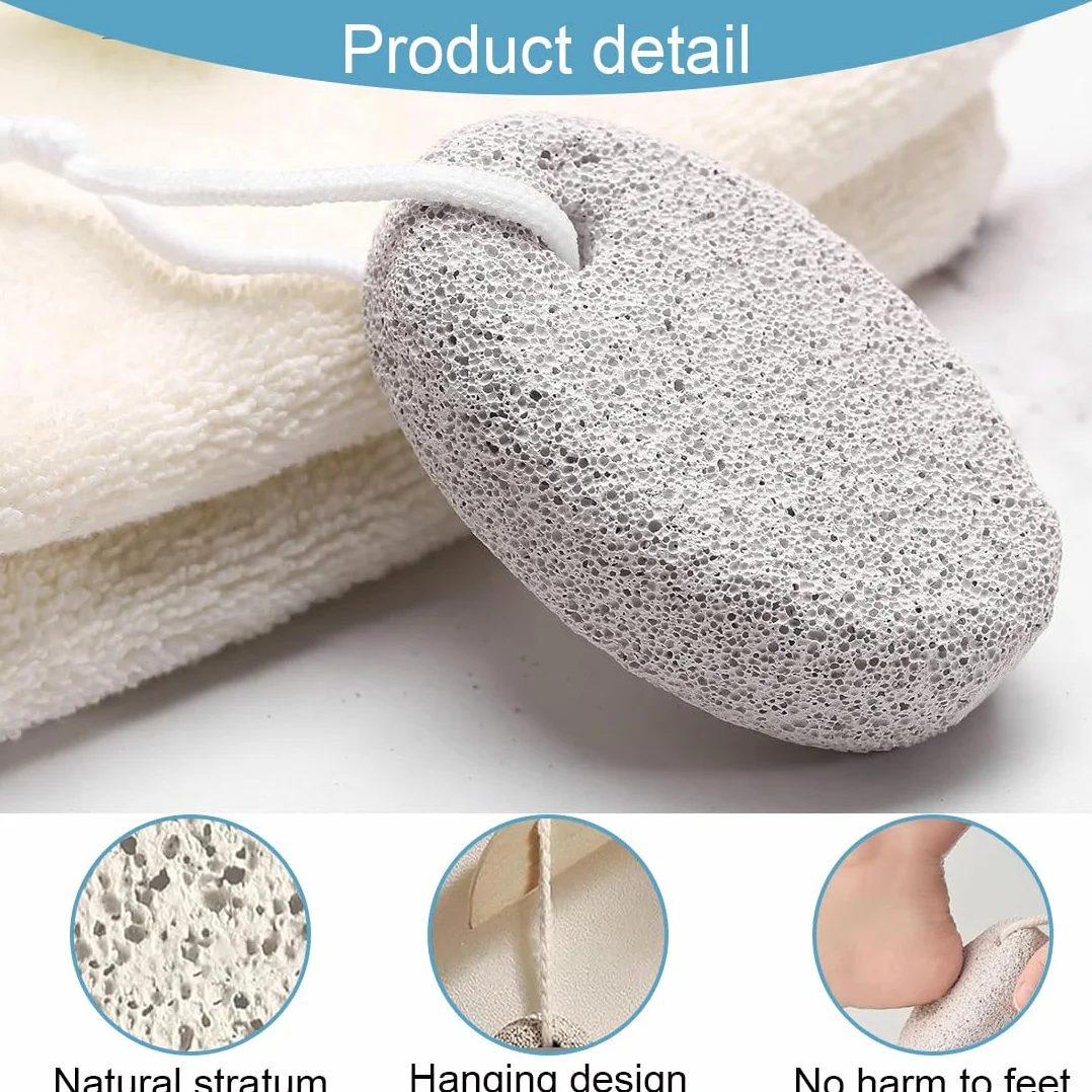 Pietra Pomice Naturale per Piedi 4 PC, Lava Pedicure Tools Rimozione Callo Pelle Dura, Esfoliazione Piede